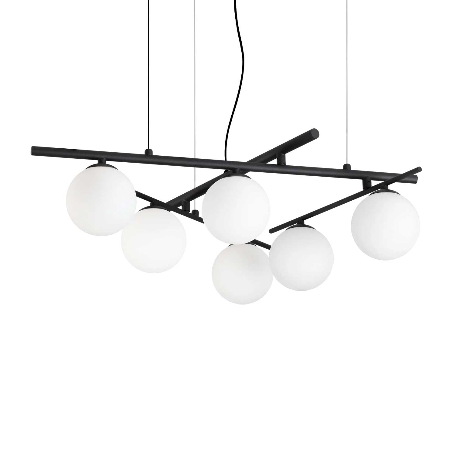 Atlas - Suspension moderne boules en verre pour salon