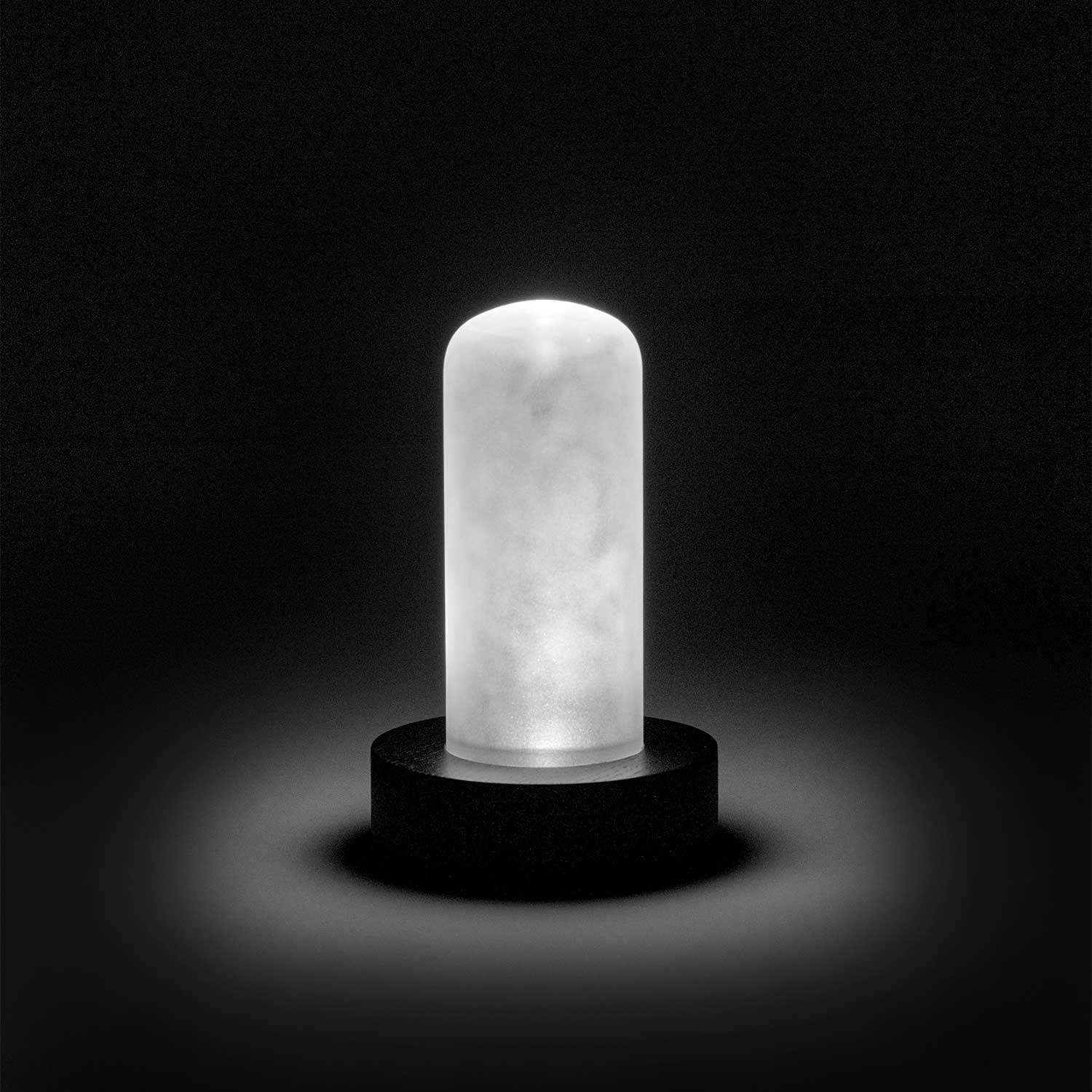 Lex - Lampe à poser LED en verre et bois, style minimaliste
