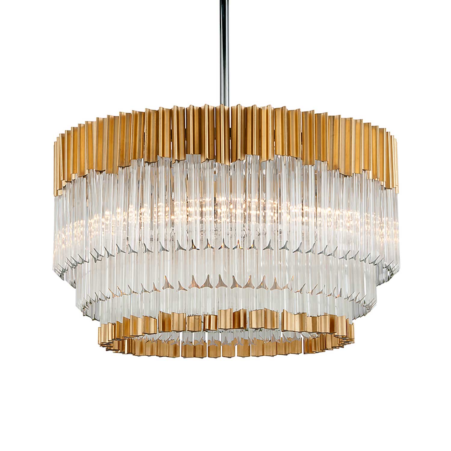Charisma – Designer-Kronleuchter aus Gold und Kristall für luxuriöses Wohnzimmer
