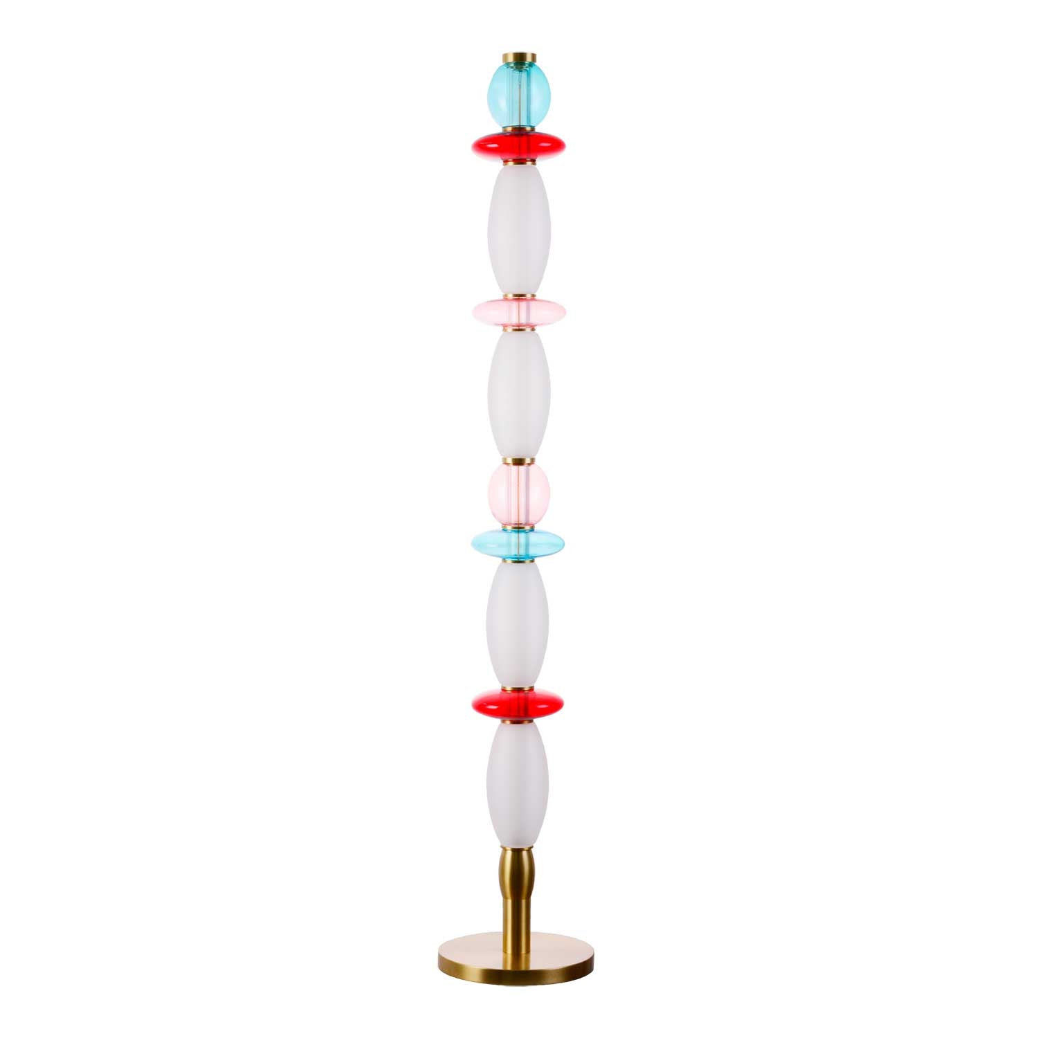 Léonor - LED living room floor lamp in colored design glass