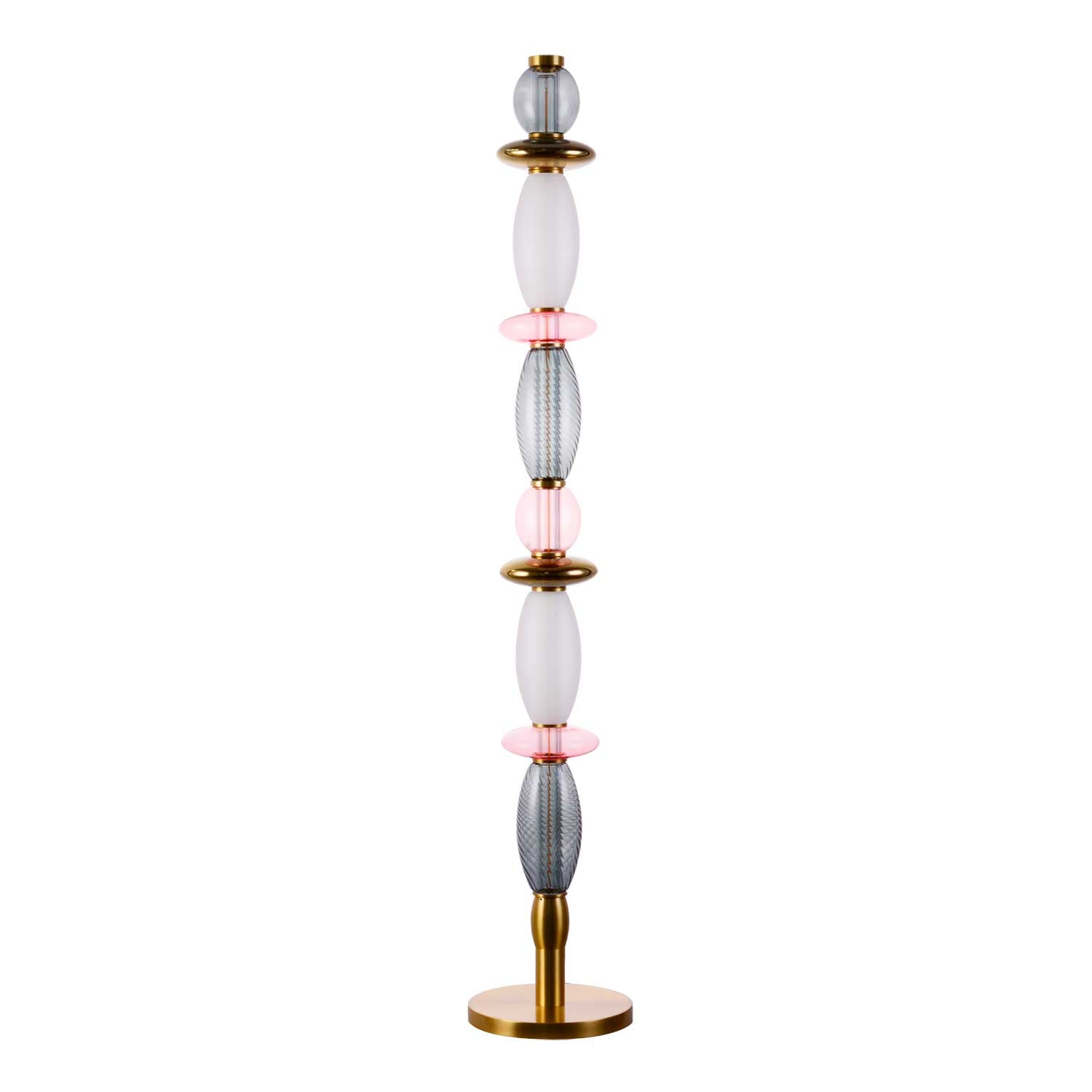 Léonor - LED living room floor lamp in colored design glass