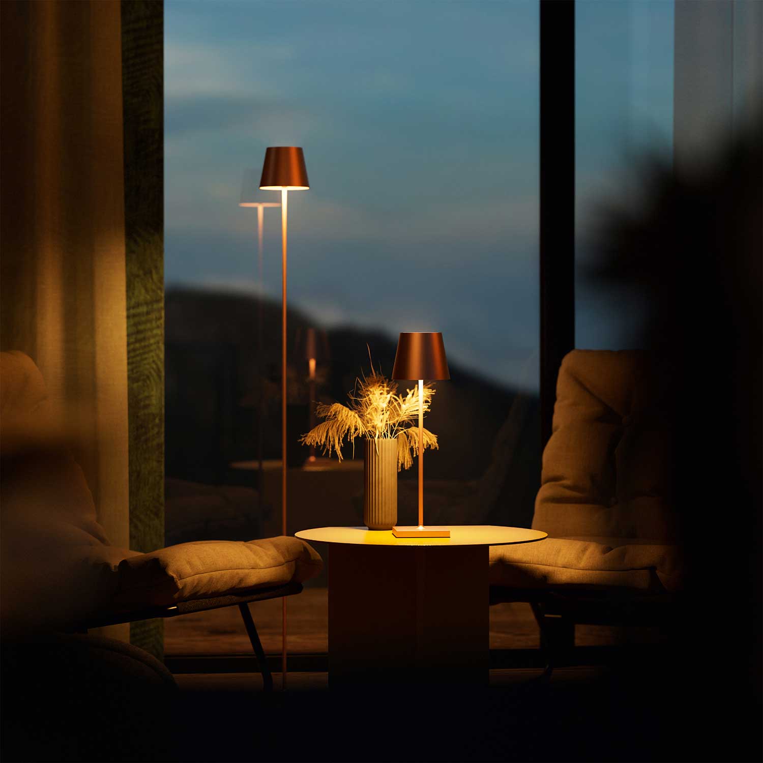 Nuindie - Lampadaire LED sans fil extérieur en acier moderne
