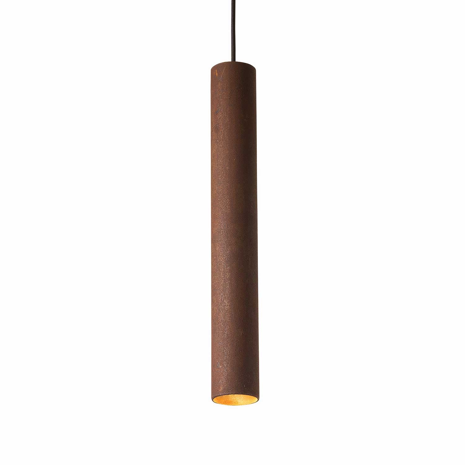 Roest Vertical - Lampadario moderno da soffitto alto in acciaio arrugginito stile industriale