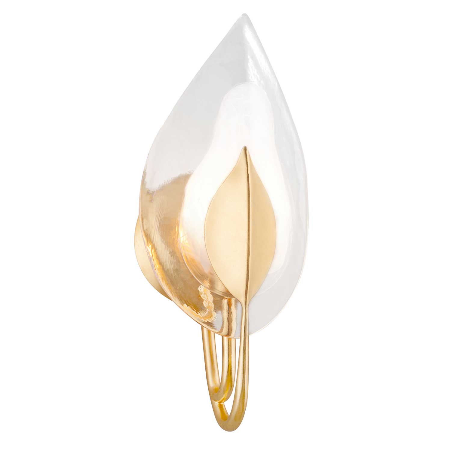 Blossom - Aplique de pared de diseño lujoso con flor de vidrio y latón