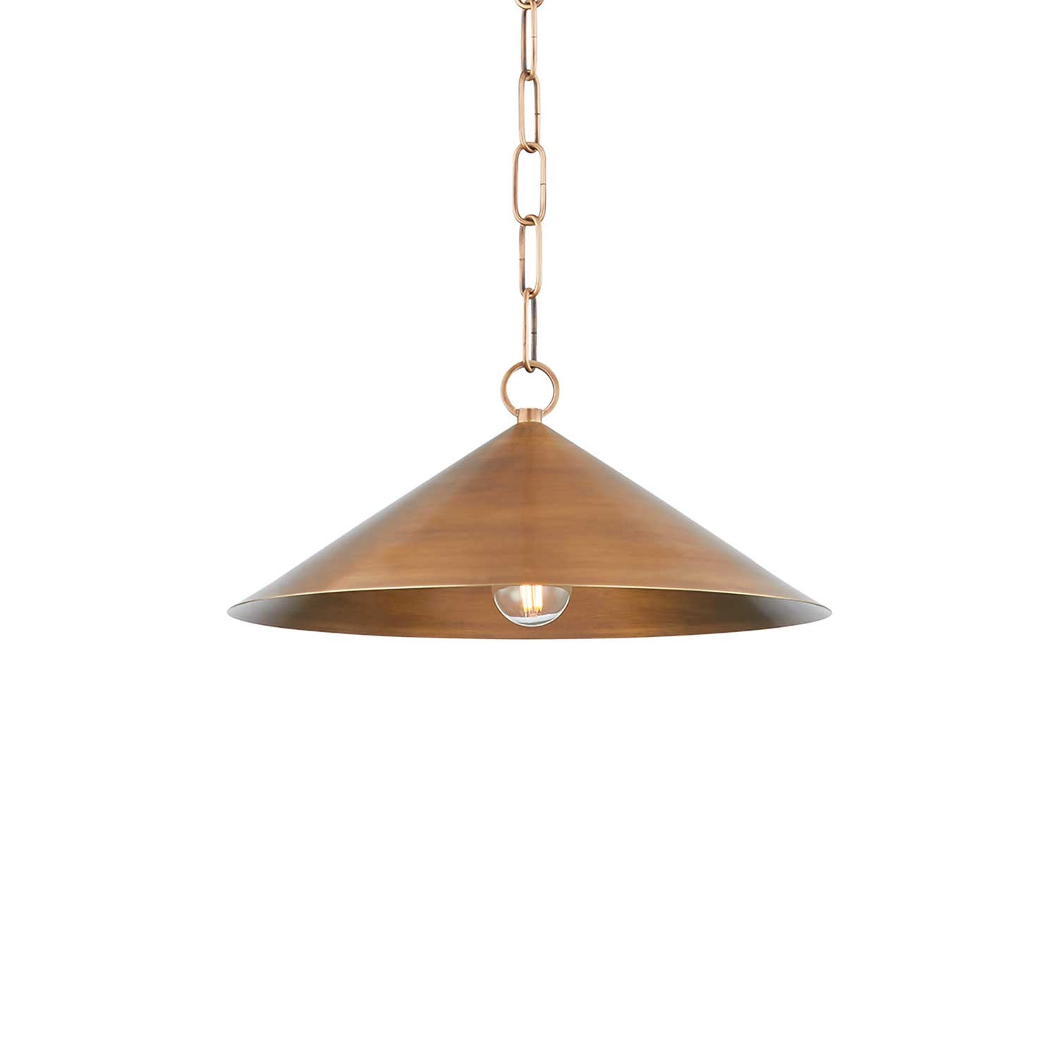 Midvale - Conical industrial brass chandelier