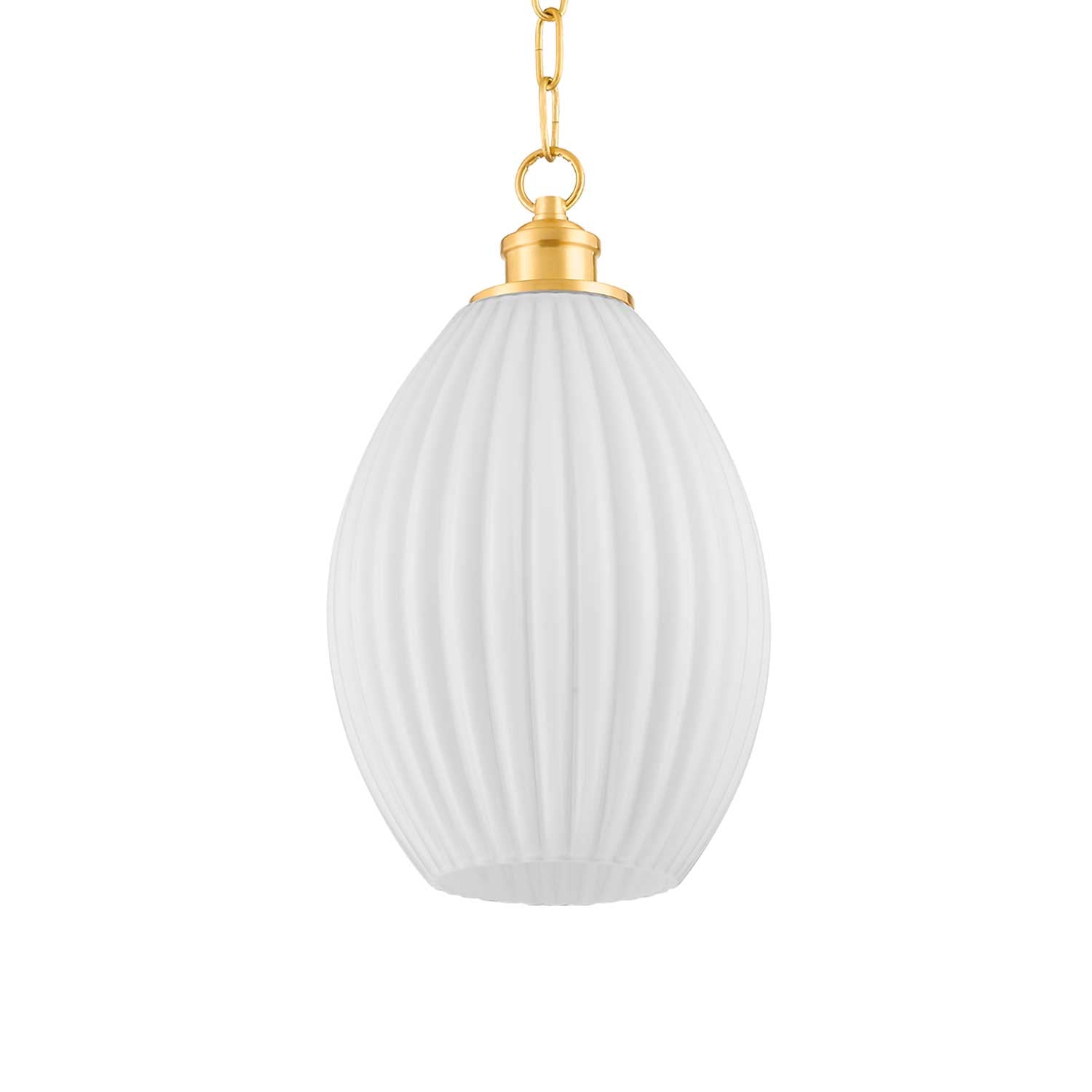 Hillary - Vintage pendant light in fluted and golden glass