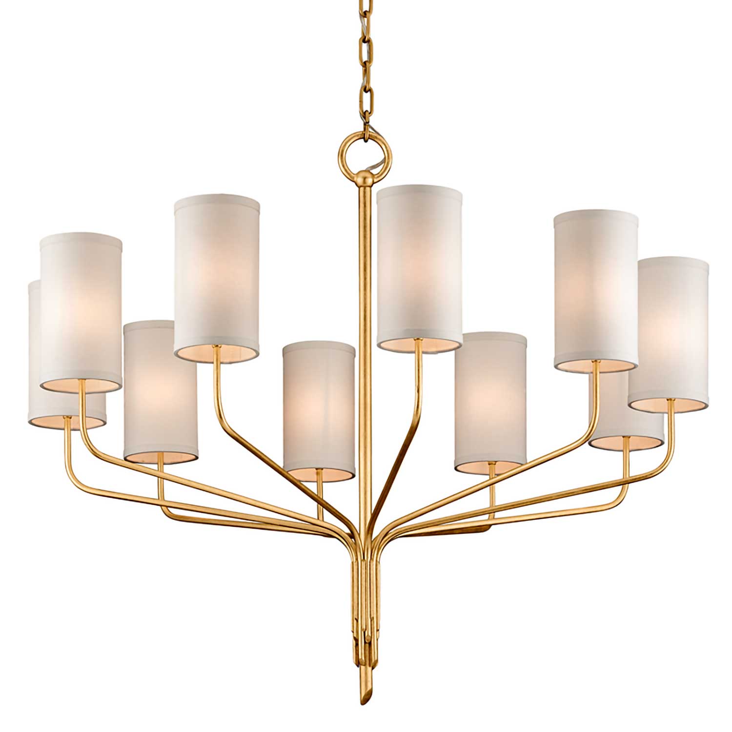 Juniper - Grande lampadario dorato placcato in foglie d'oro a forma di albero