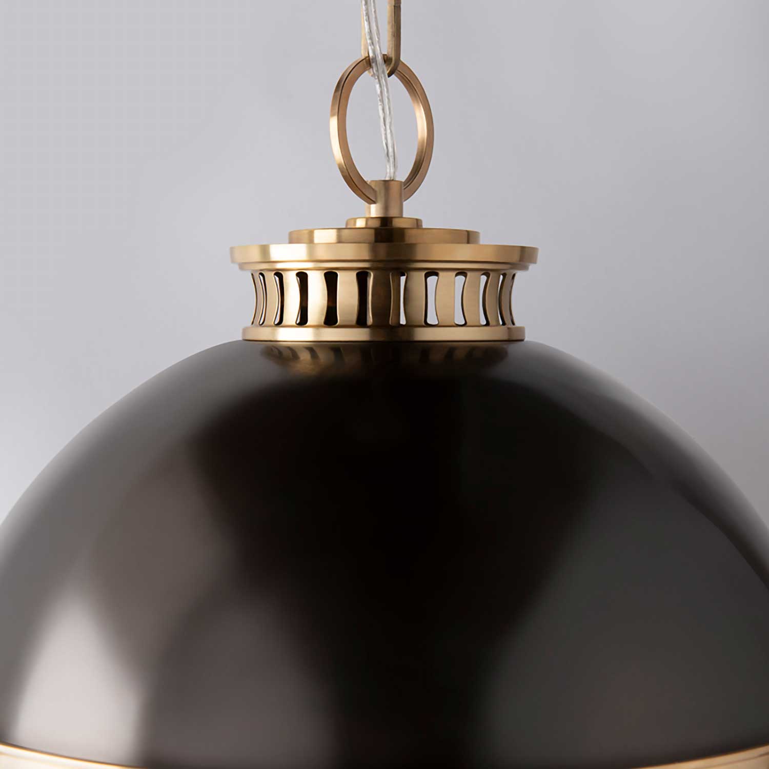 Latham - Glass and bronze ball pendant light for vintage living room