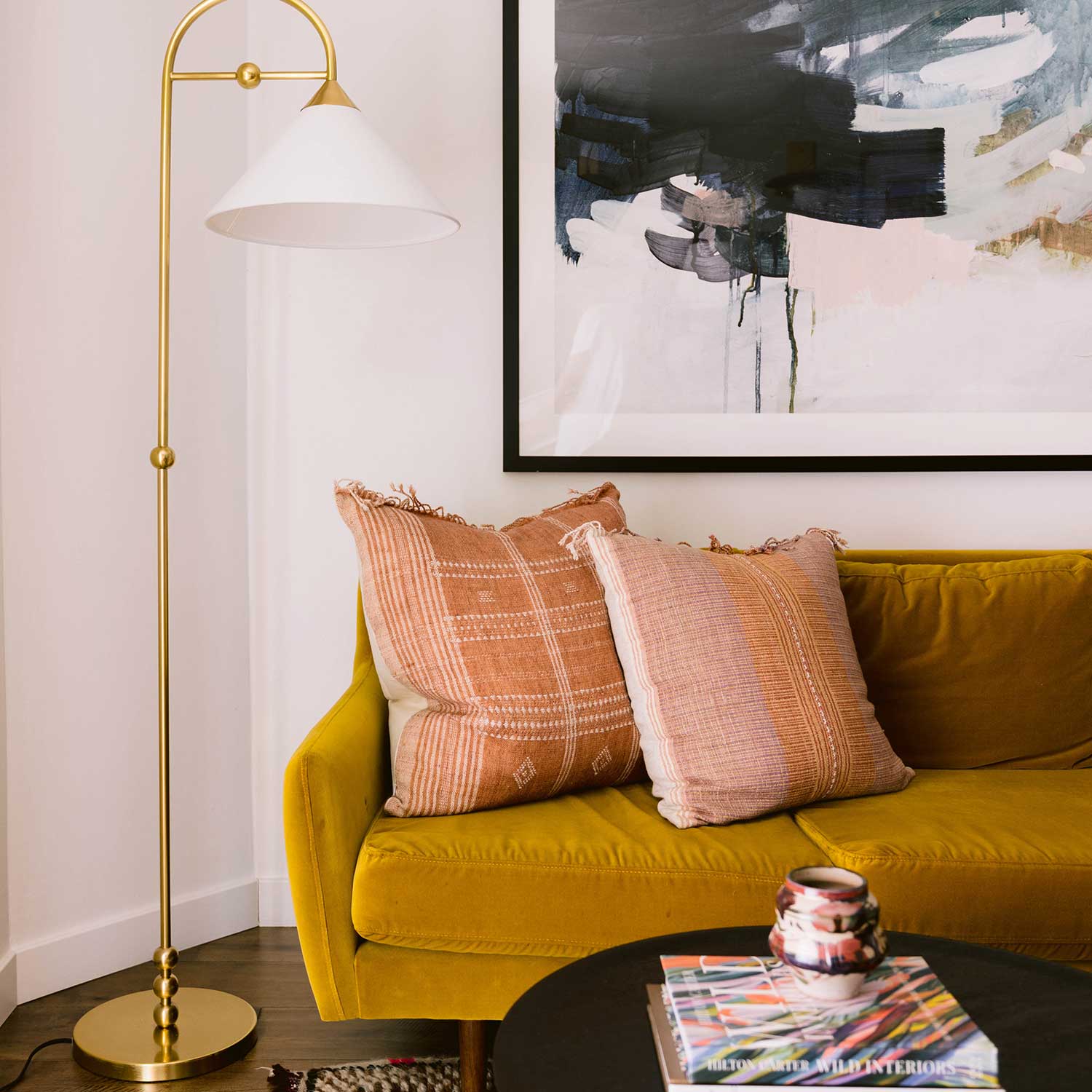 Sang - Lampadaire sur pied en laiton pour salon