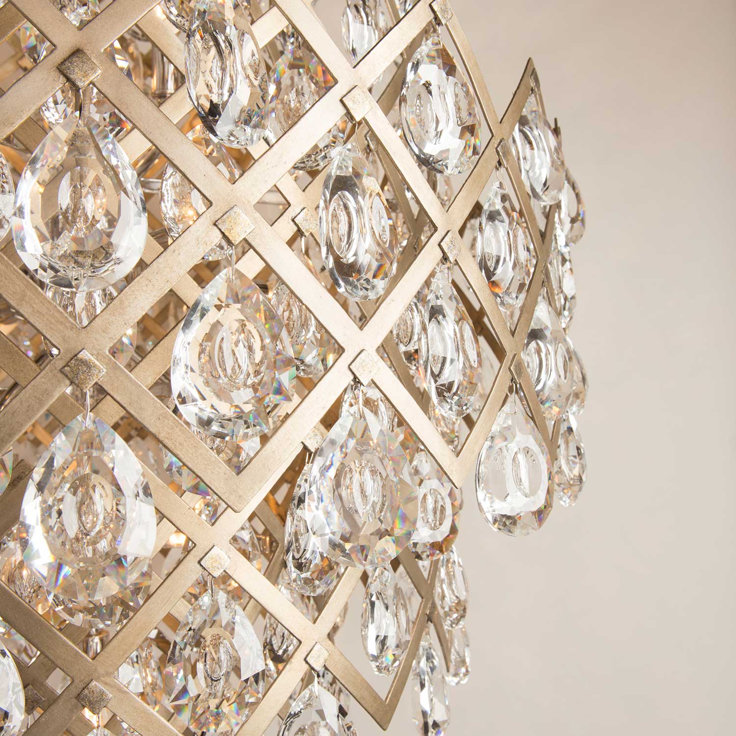 Tiara - Lustre bronze à pampilles en cristal pour salon
