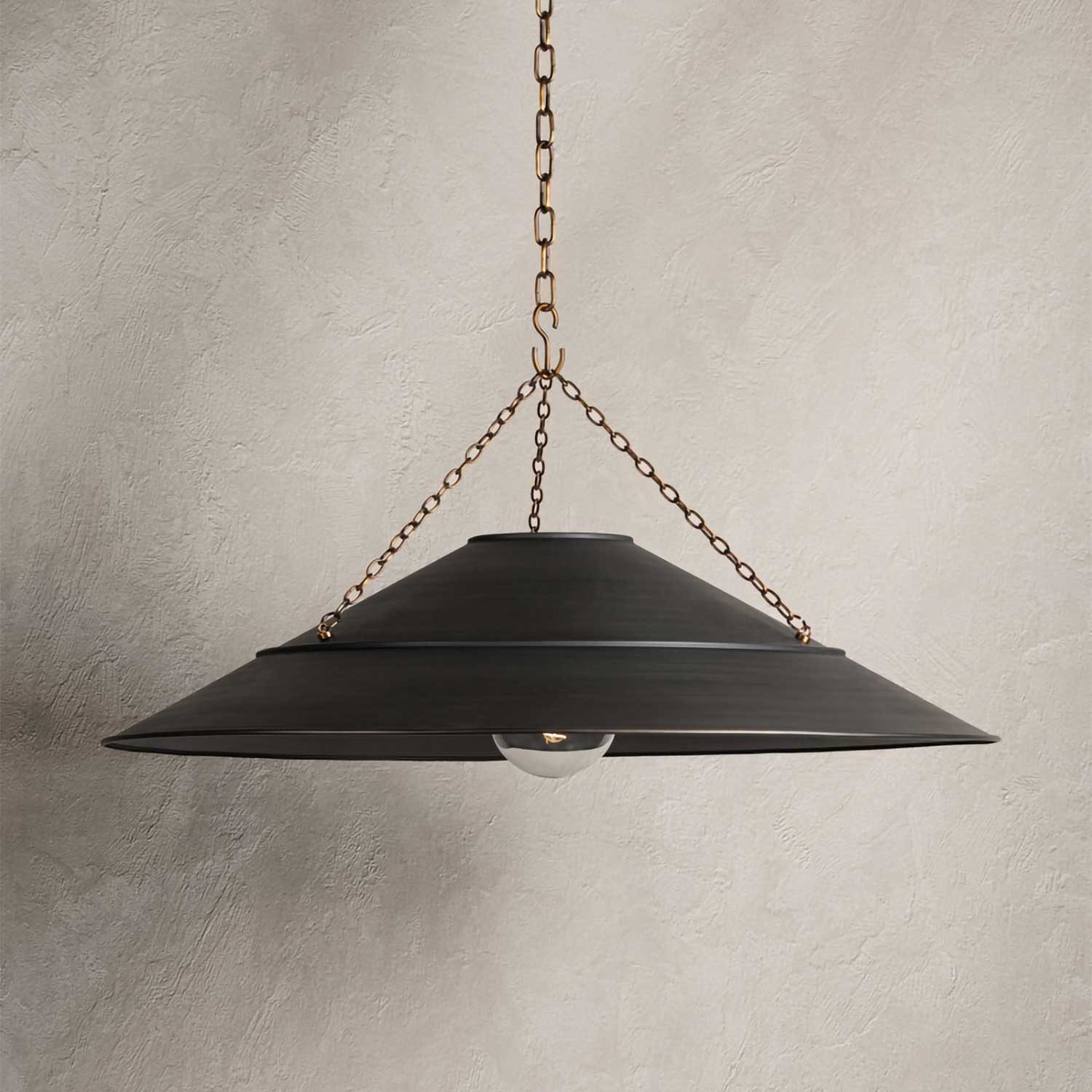 Arcane - Large industrial conical metal chandelier