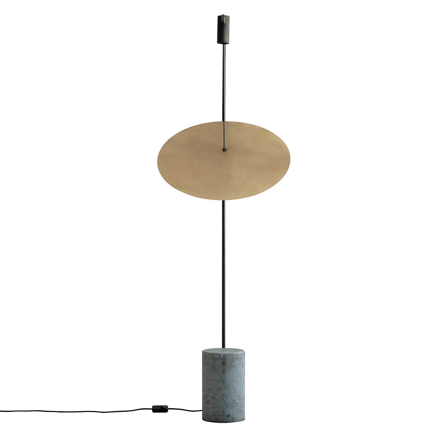 The Moon - Lámpara de pie latón y mármol para salón contemporáneo