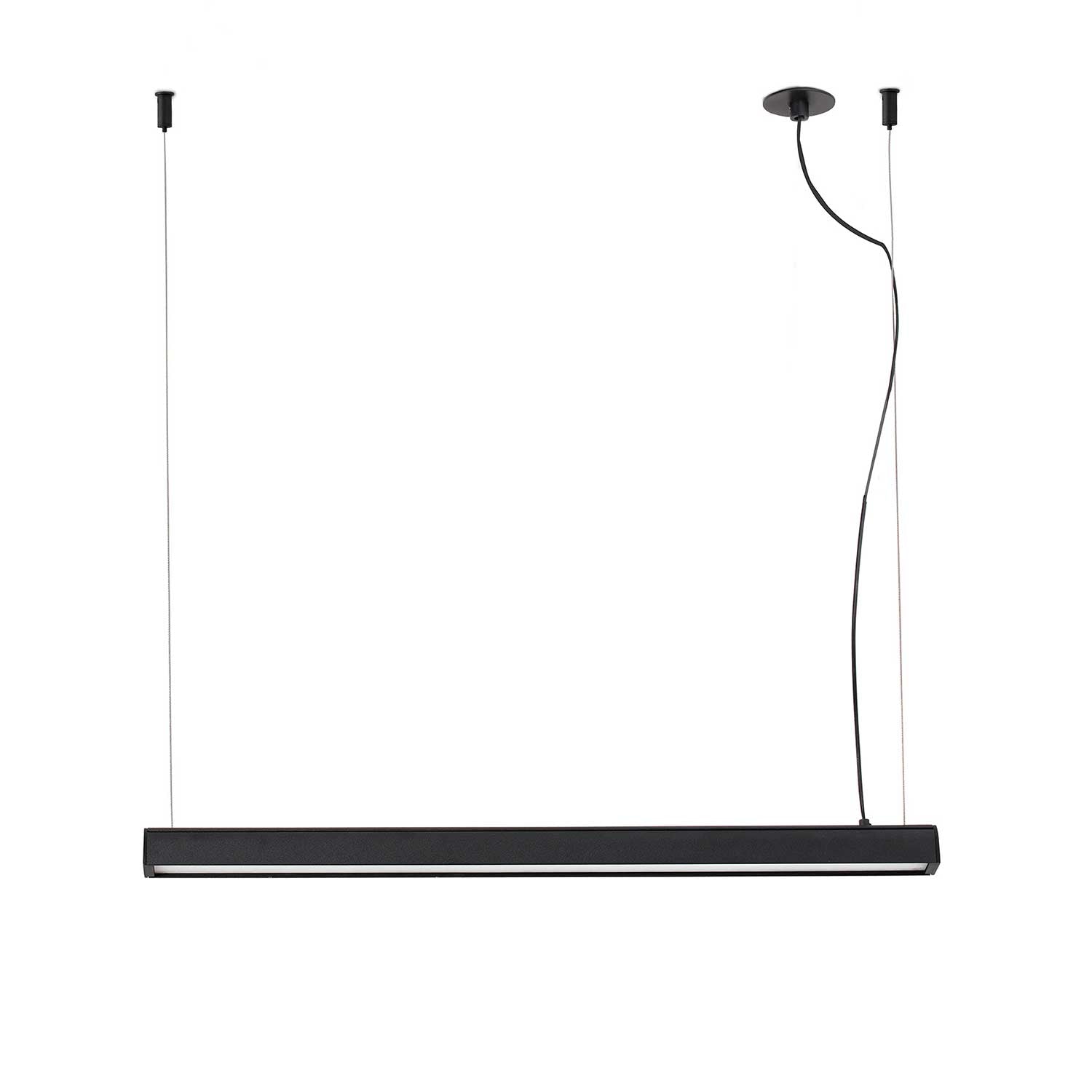 Vico - Suspension led noire linéaire pour cuisine moderne