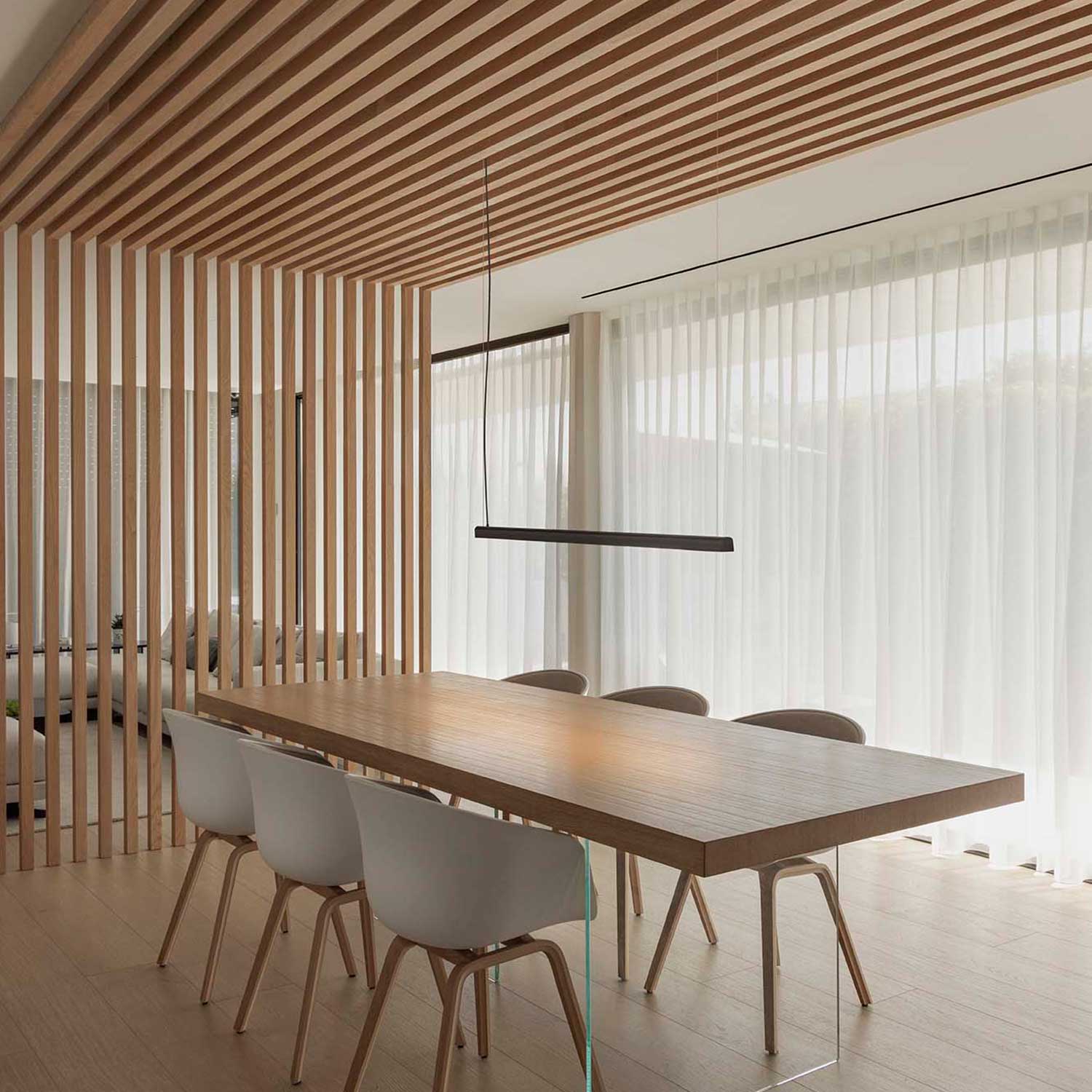 Vico - Suspension led noire linéaire pour cuisine moderne