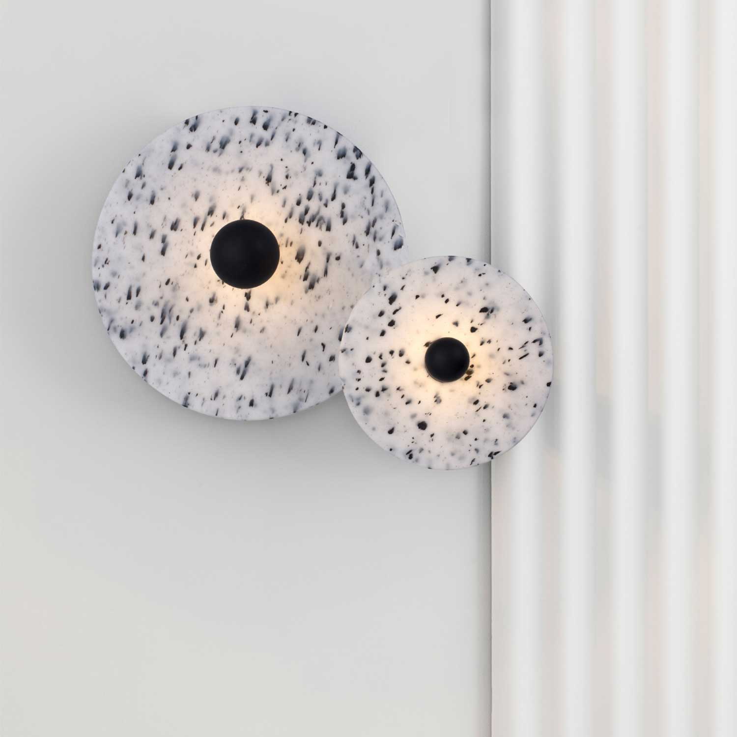 Confetti - Plafonnier terrazzo blanc design pour salon