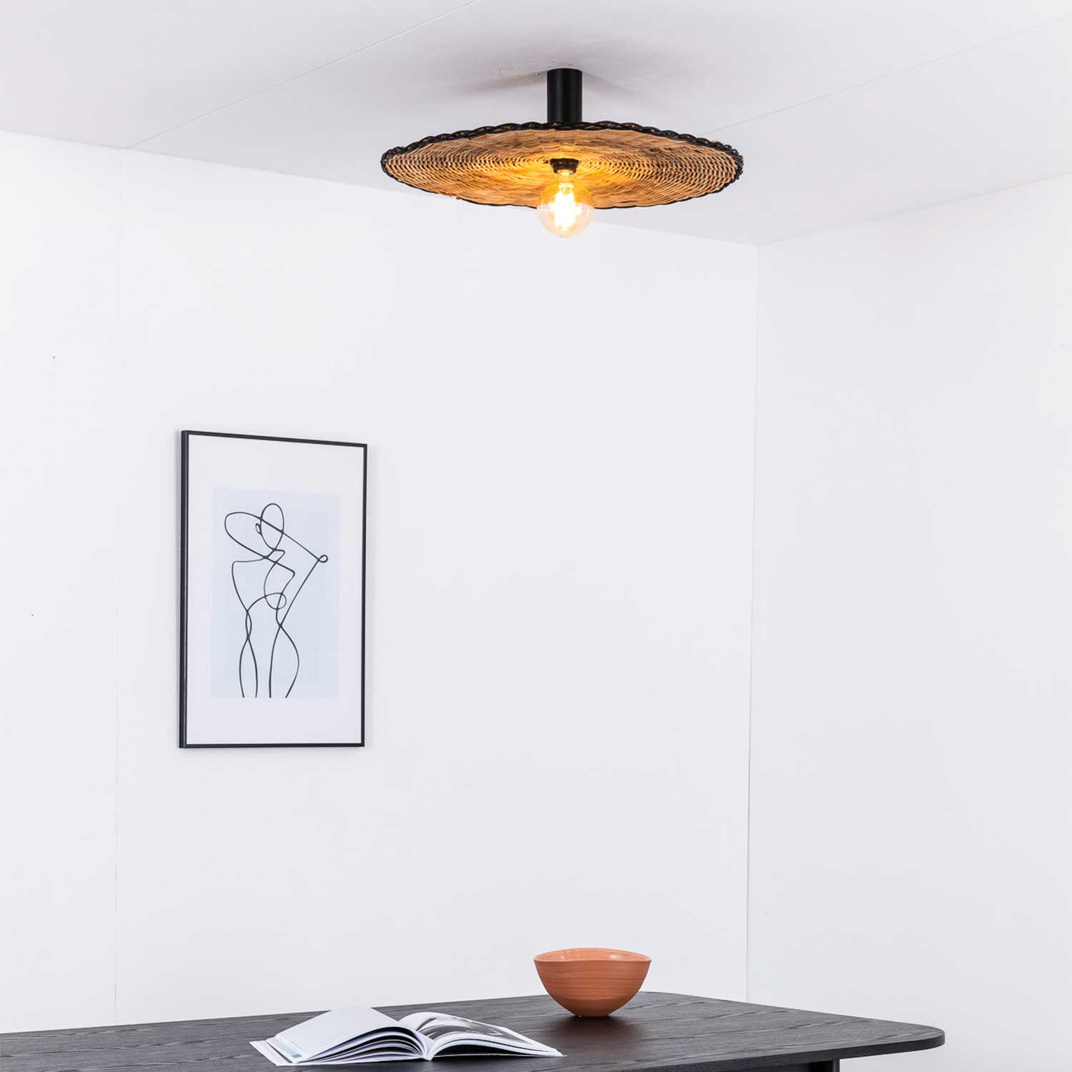 Costas - Plafonnier mural en bambou salon bohème