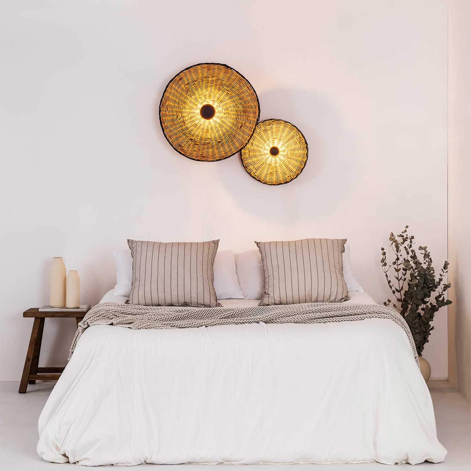 Costas - Plafonnier mural en bambou salon bohème