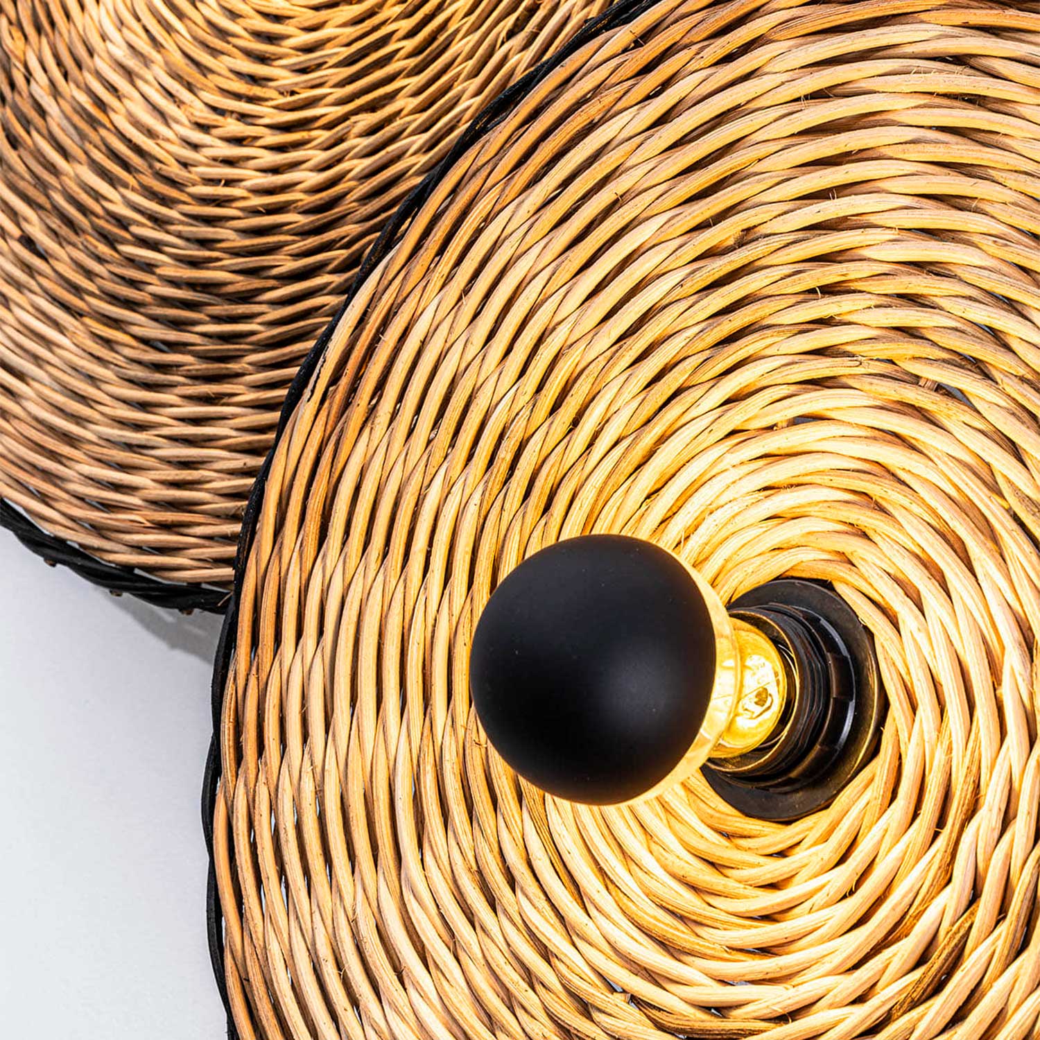 Costas - Plafonnier mural en bambou salon bohème