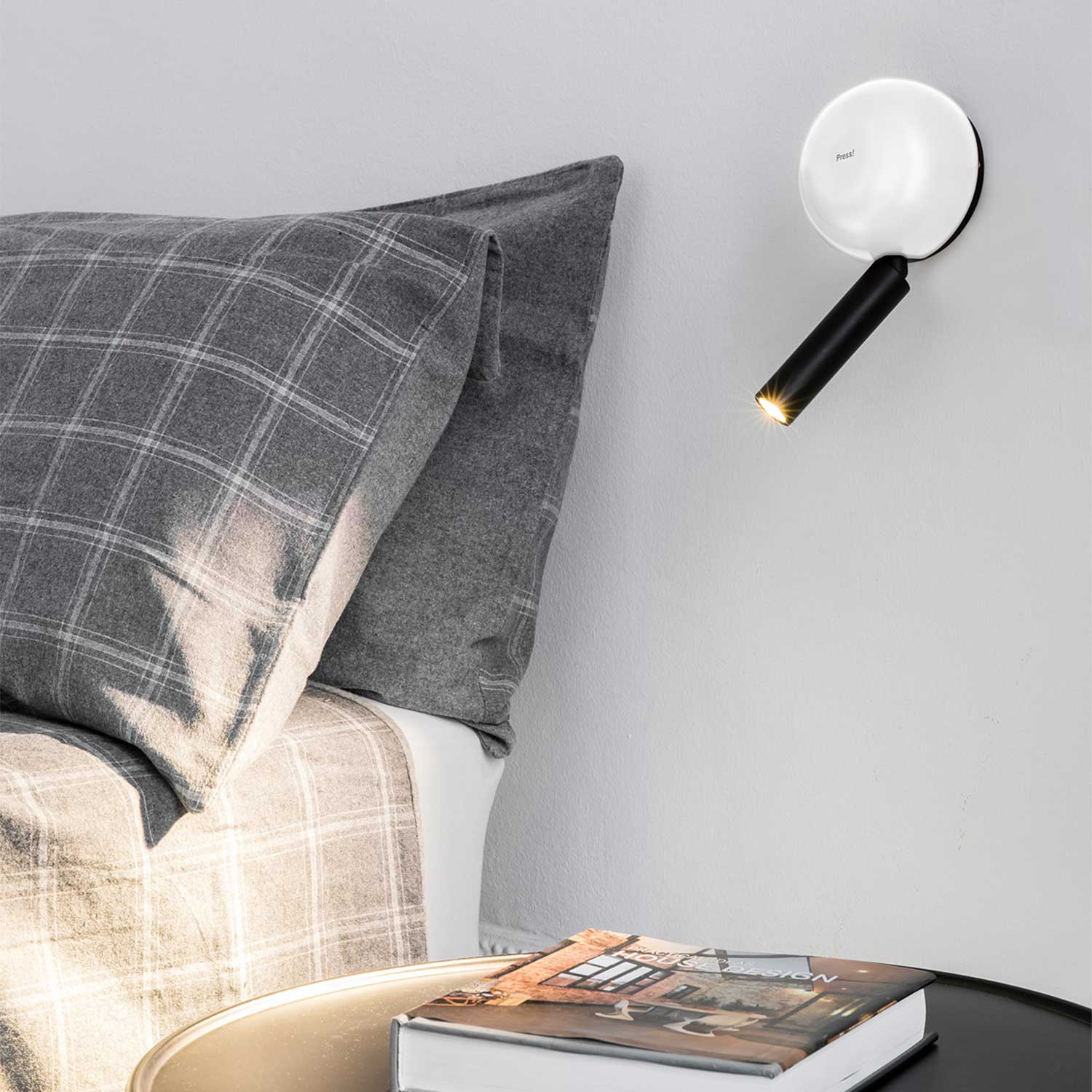 Press - LED reading bedside lamp for modern hotel