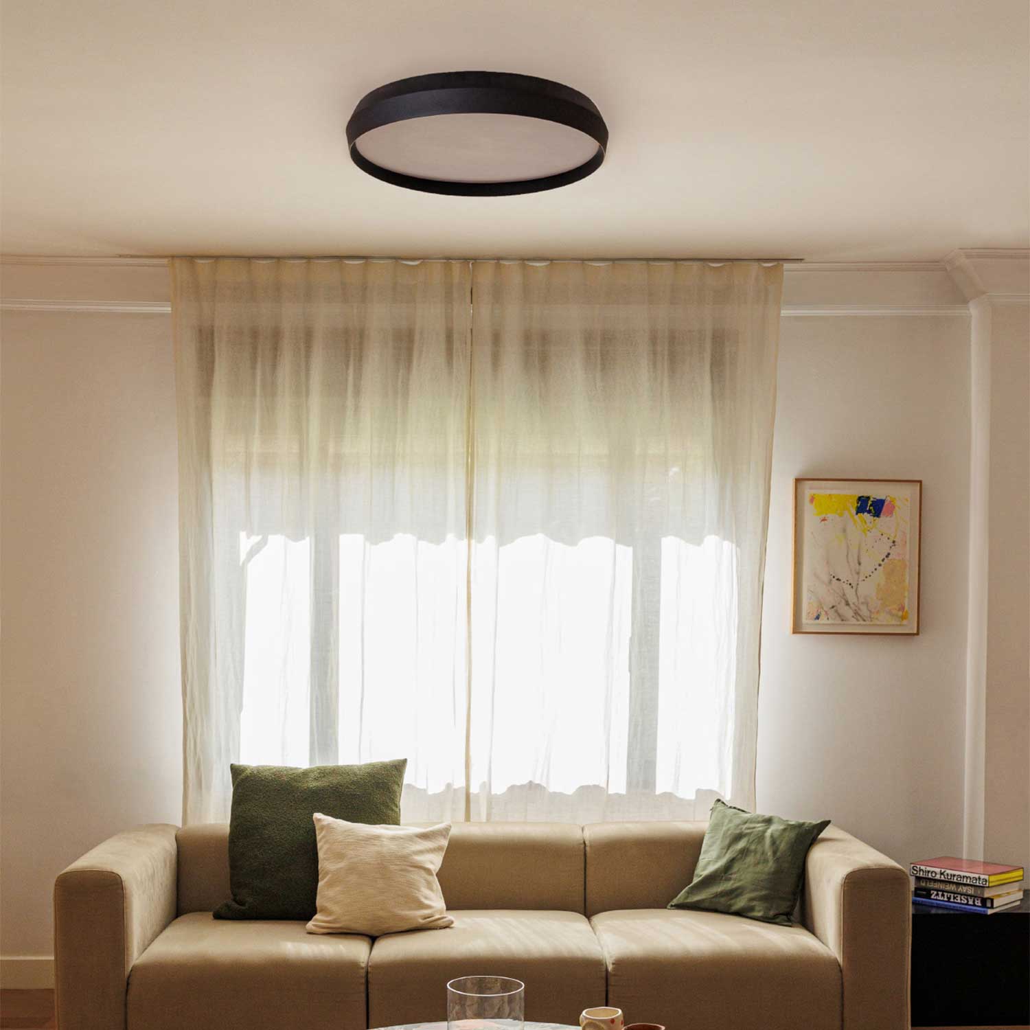 Shoku - Plafonnier rond en acier à led design moderne