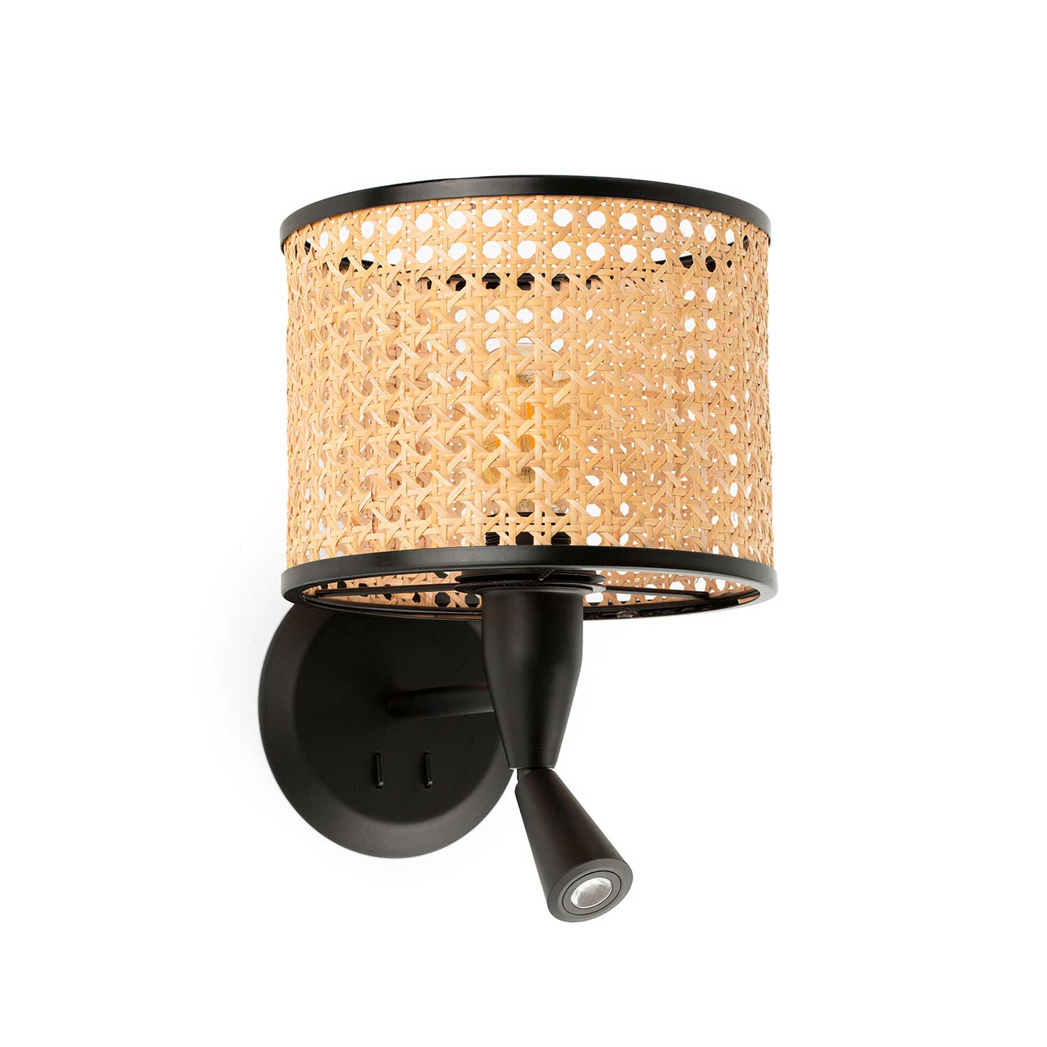 Mambo - Rattan wall sconce for bohemian bedroom