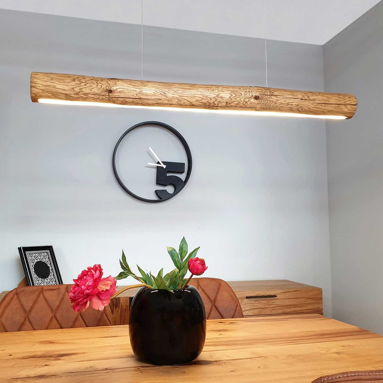 Polaris - LED suspension wooden log chalet style