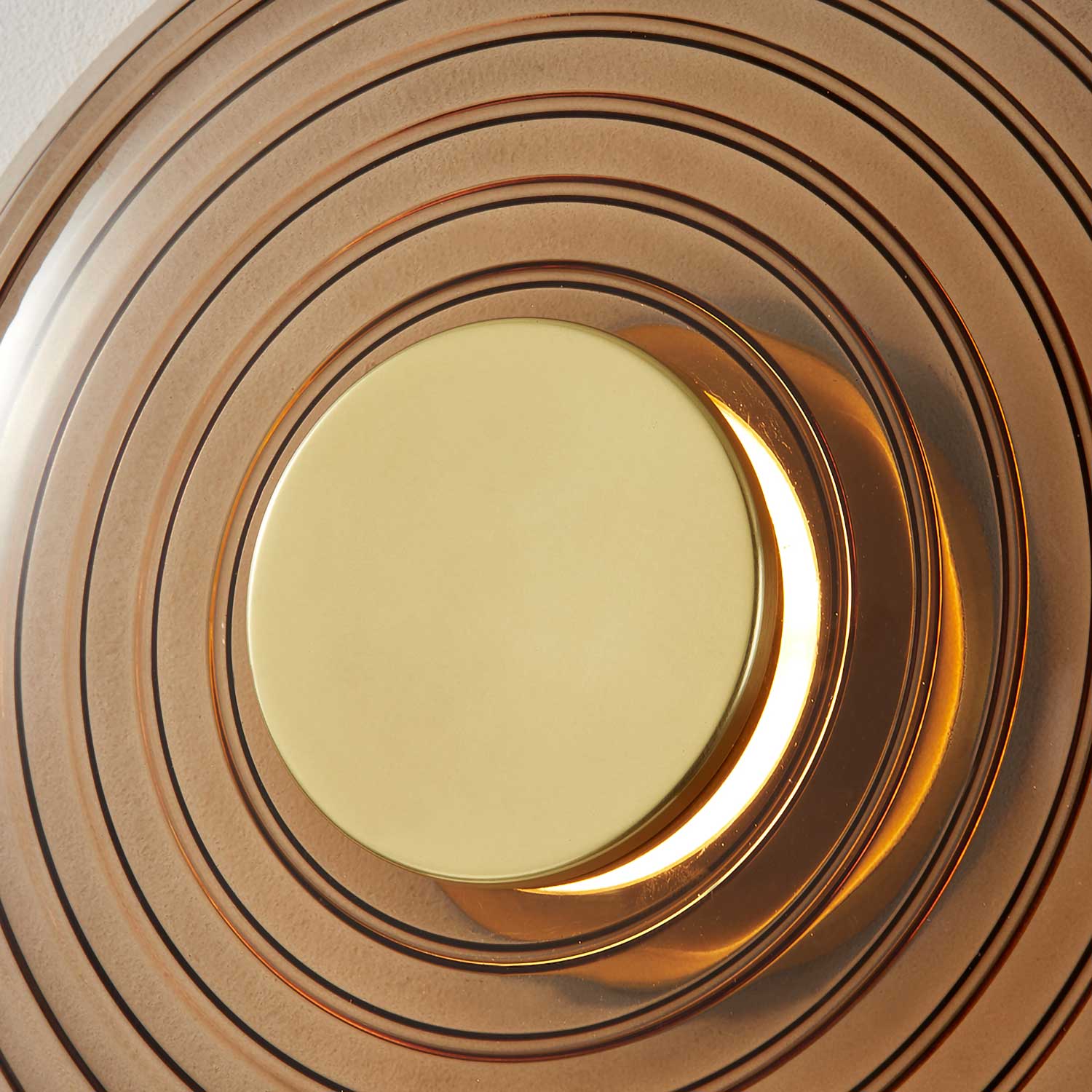 Griston - Großer moderner goldener Kronleuchter aus Messing und Rauchglas Design