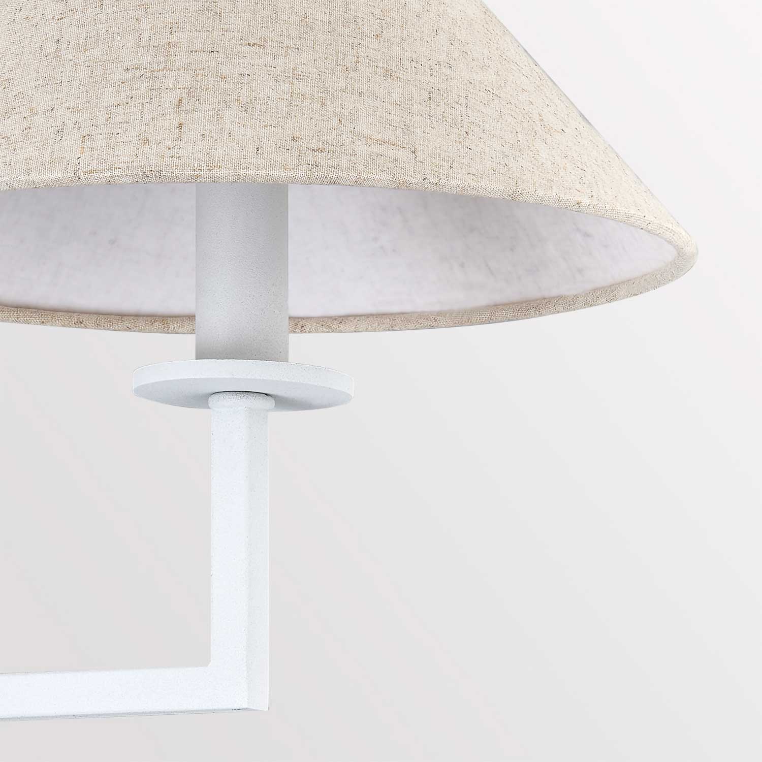 Gladwyne - Lustre en métal blanc et abat-jour en lin