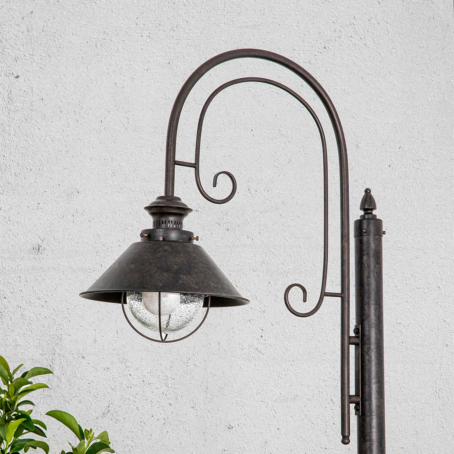 Nautica - Lampadaire extérieur vintage en acier vieilli