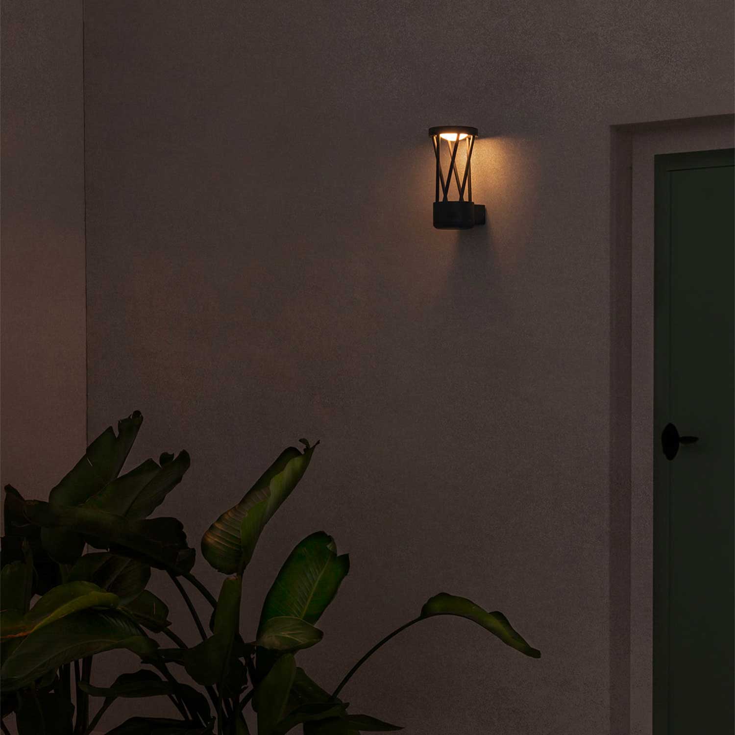 Twist - Applique murale extérieur led moderne gris foncé