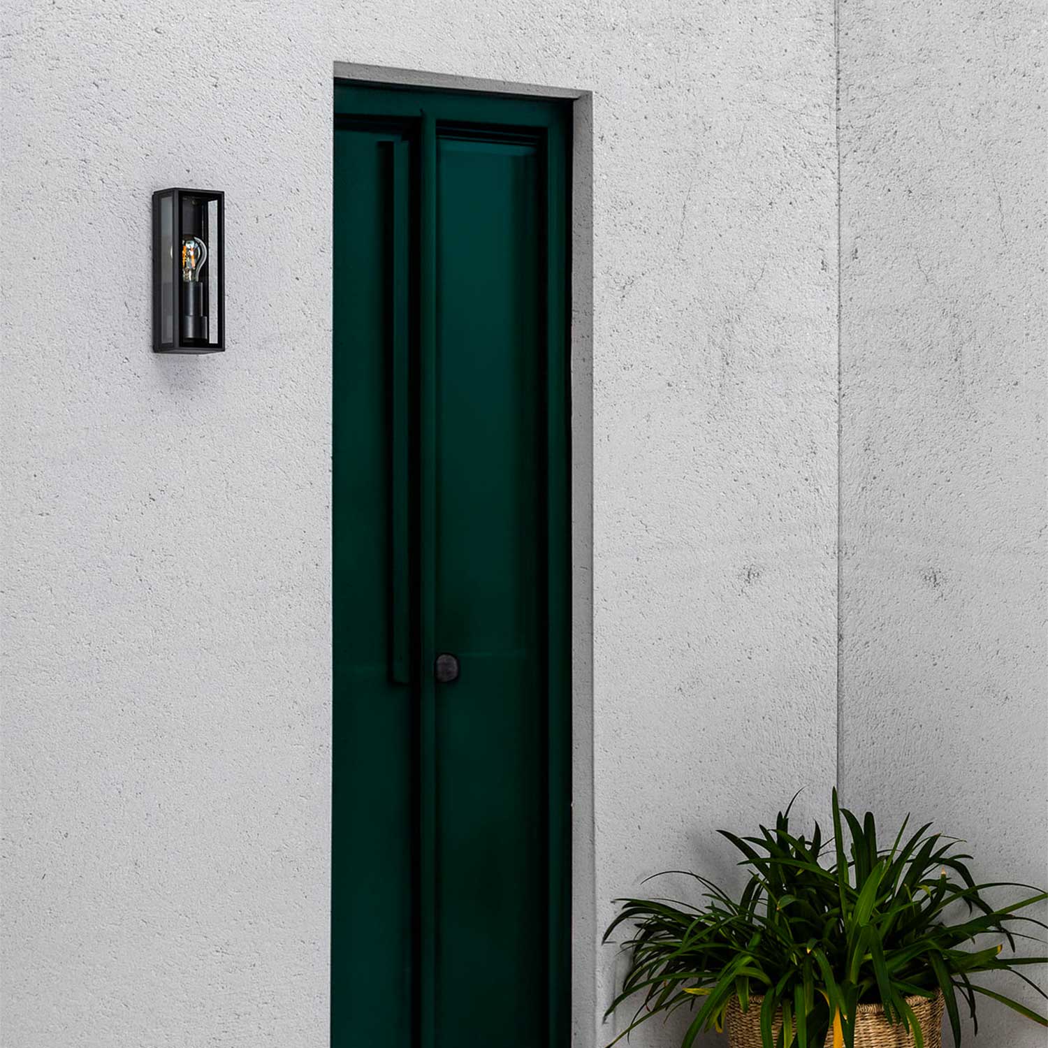 Tamashi - Aplique de pared exterior industrial de vidrio