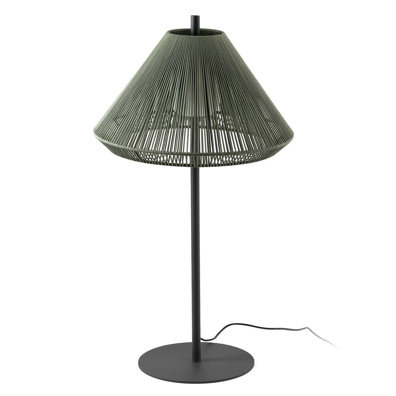 Saigon - Modern outdoor floor lamp with woven lampshade