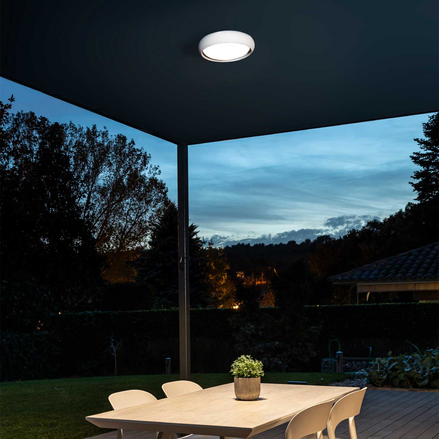 Anga - Outdoor concrete ceiling light for modern balcony