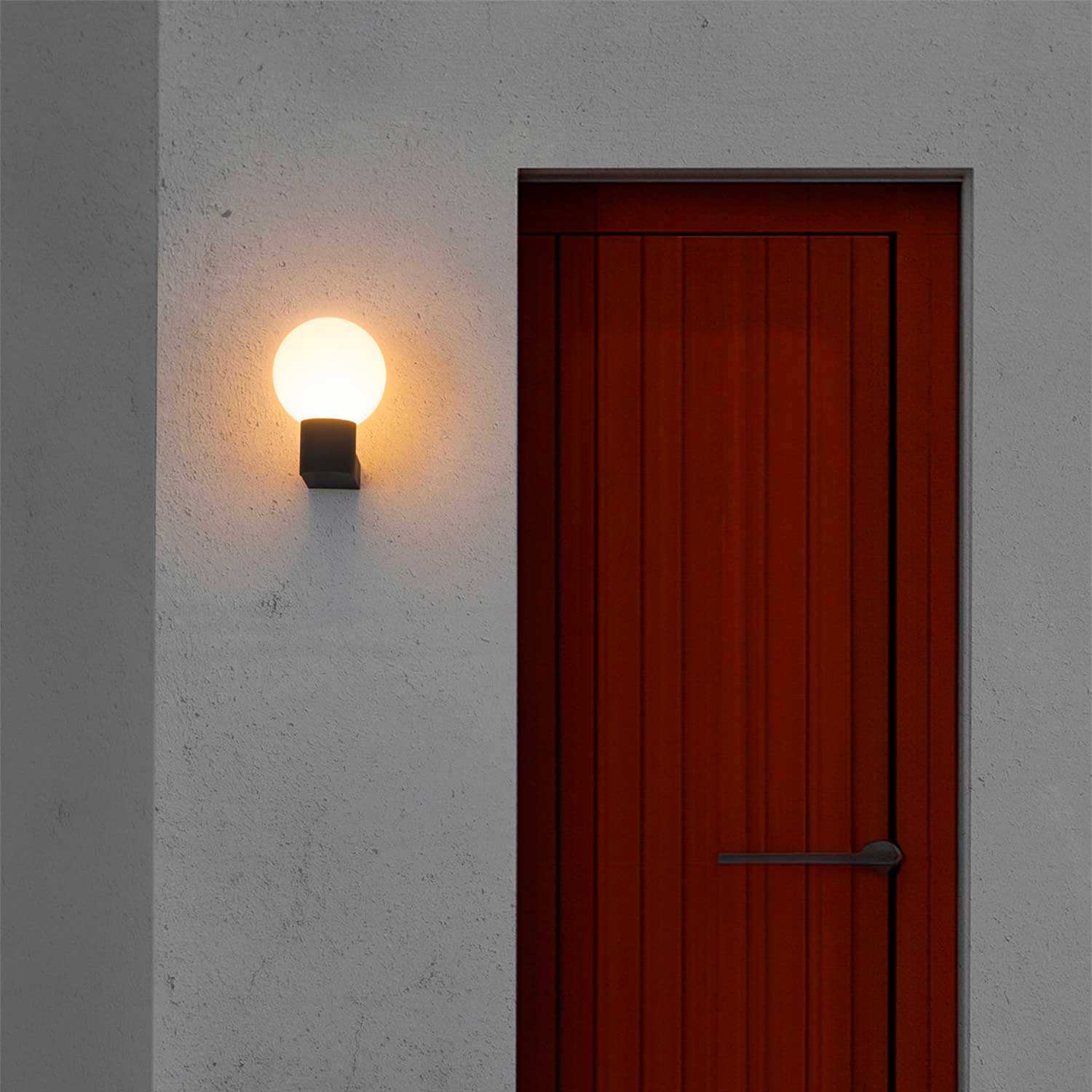 Moon - Aplique de pared exterior gris oscuro moderno