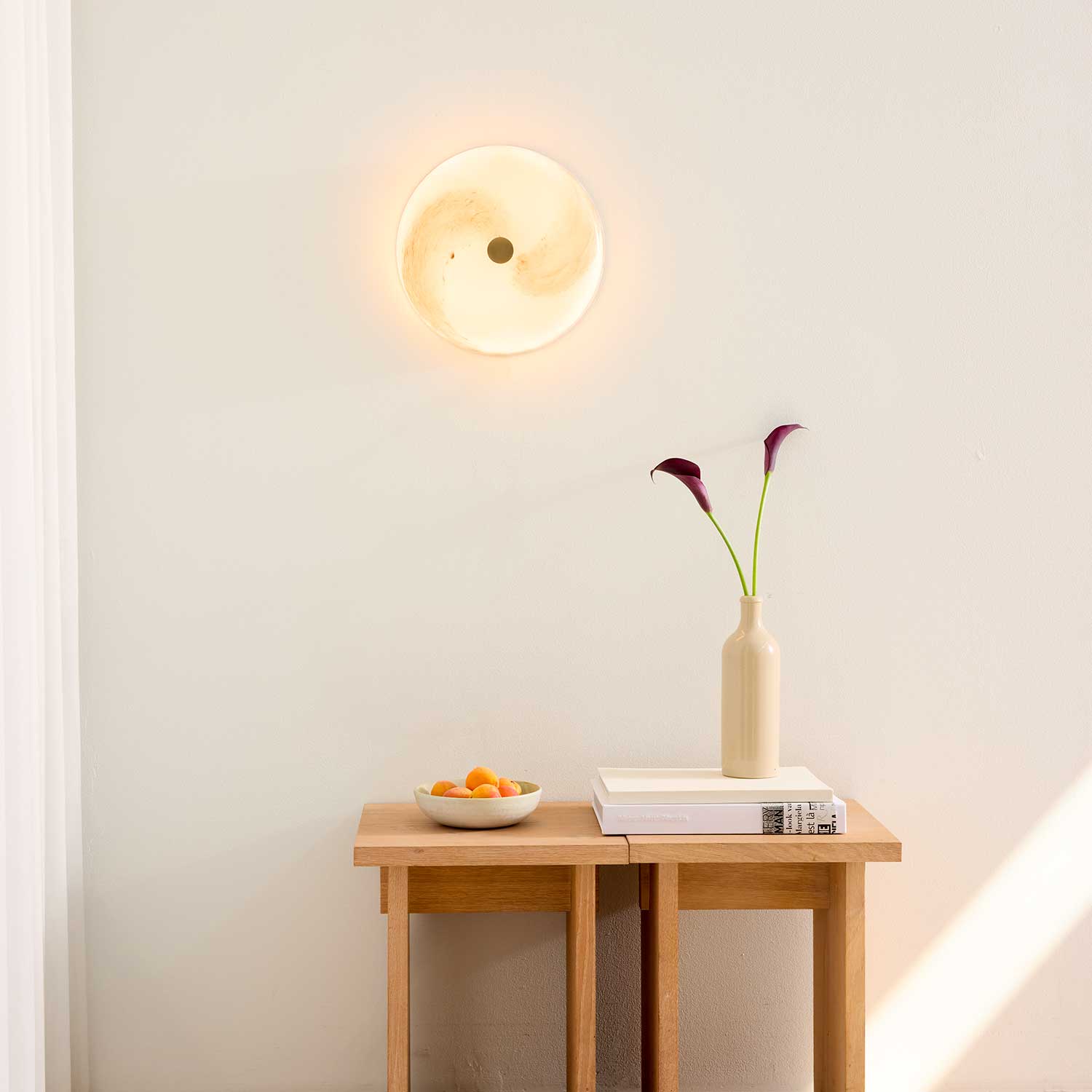 Stockholm - Plafonnier en verre effet marbre blanc pour chambre