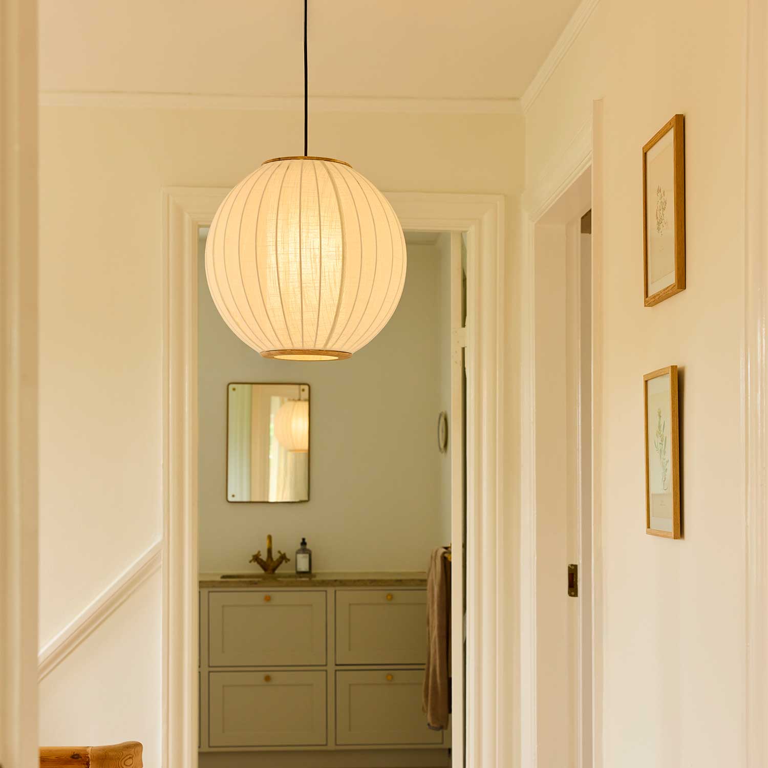 Balloon - Sospensione sfera in tessuto e legno design scandinavo