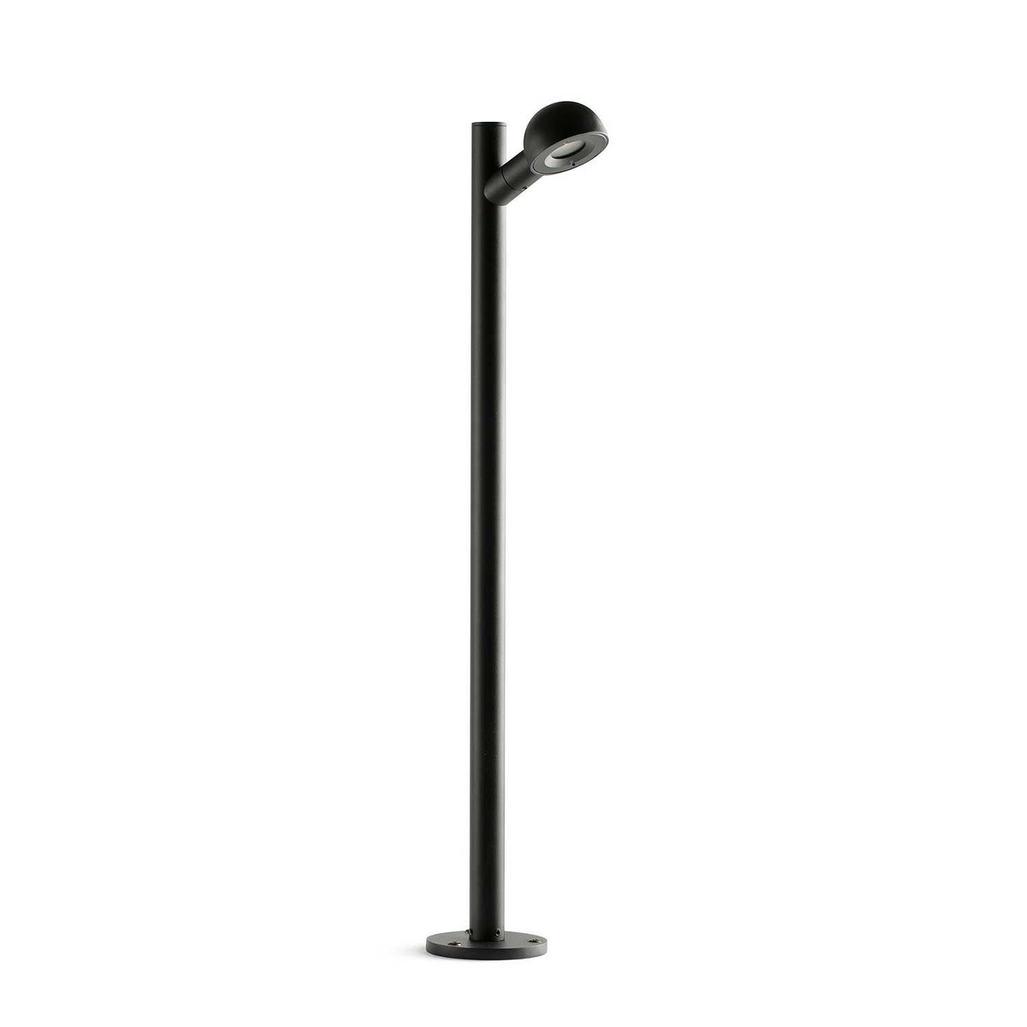 Brot - Black steel LED bollard for marking outdoor pathways