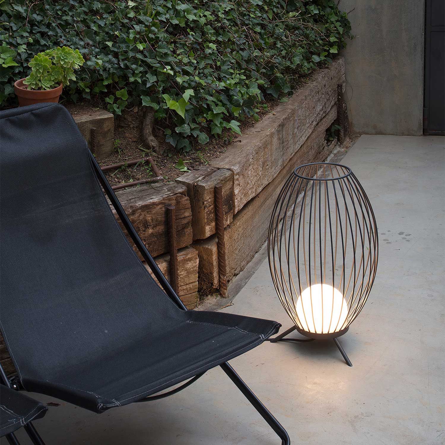 Jaula - Lámpara de exterior led en aluminio para jardín moderno