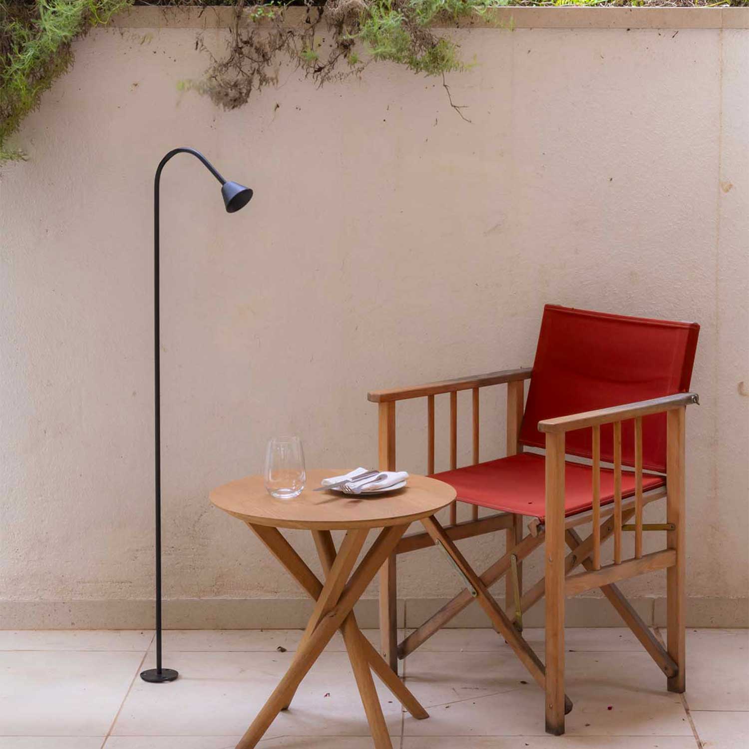 Lily - Baliza negra led exterior diseño contemporáneo