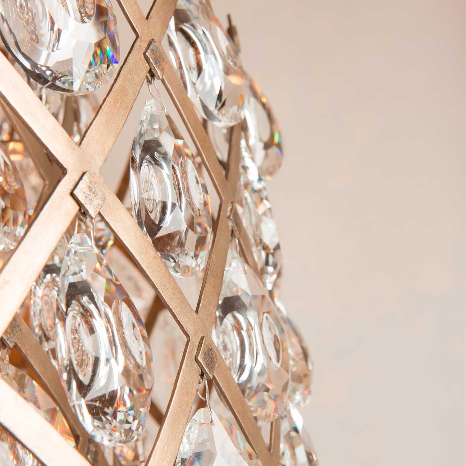 Tiara - Vintage Wandlampe aus Bronze und Kristall
