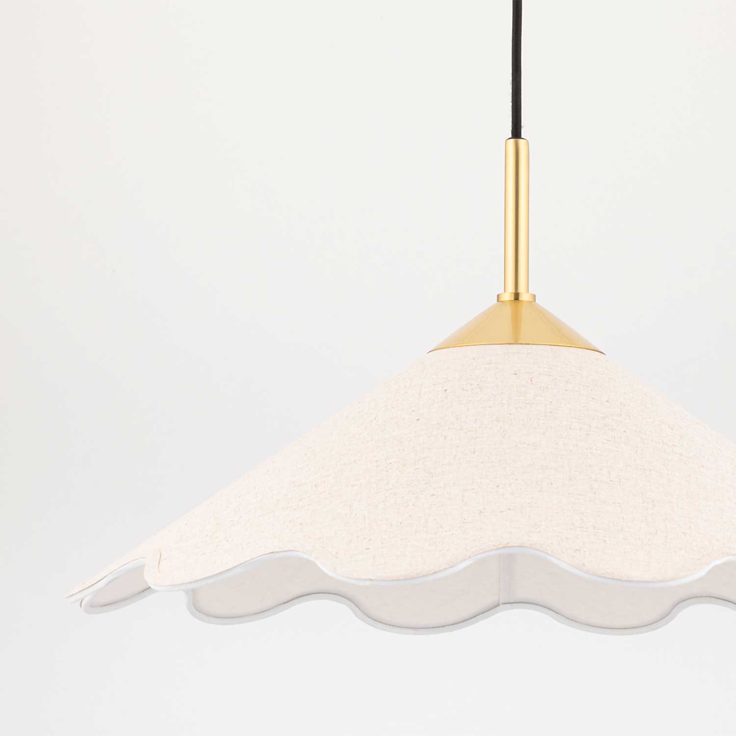 Sodsai - Sospensione lino e ottone dorato design floreale