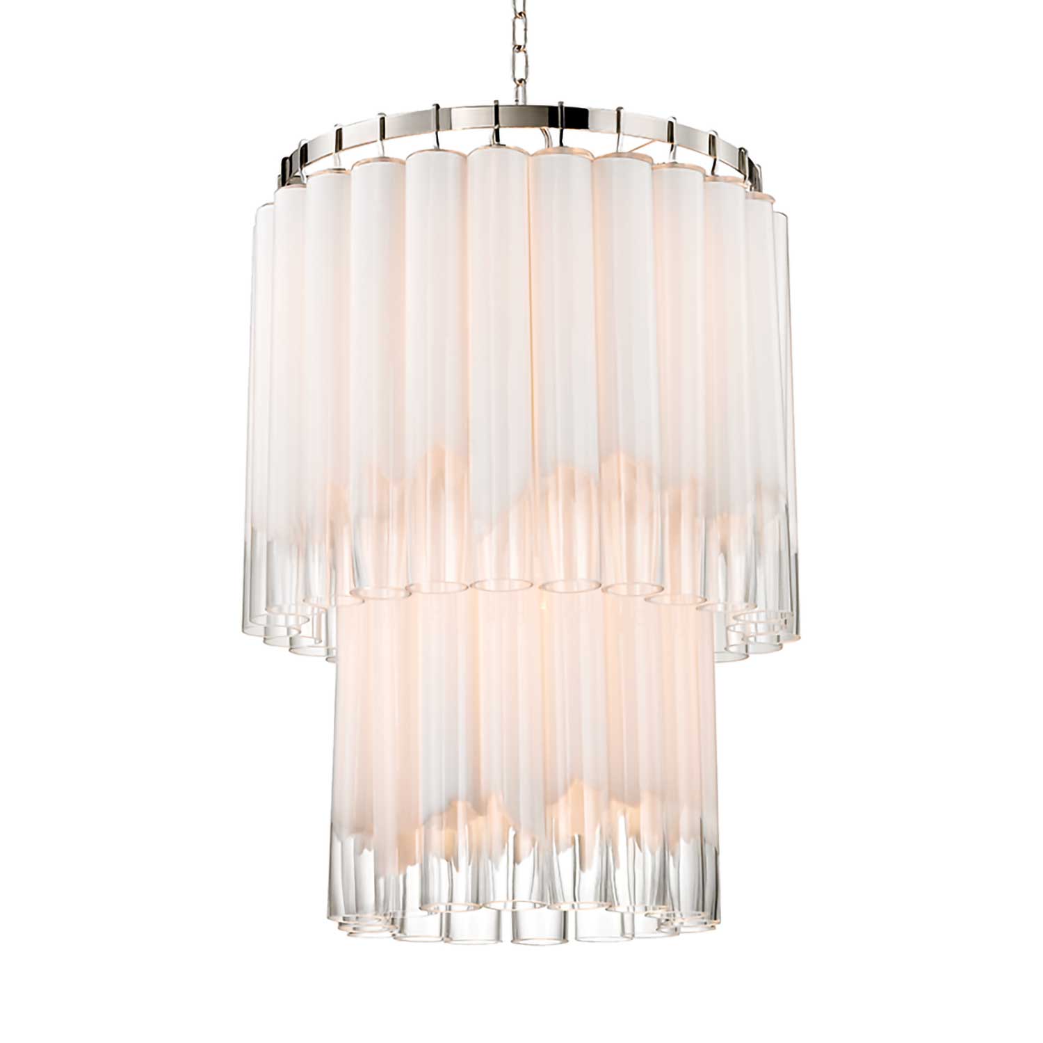 Tyrell - Large chandelier in steel and glass for entrance hall