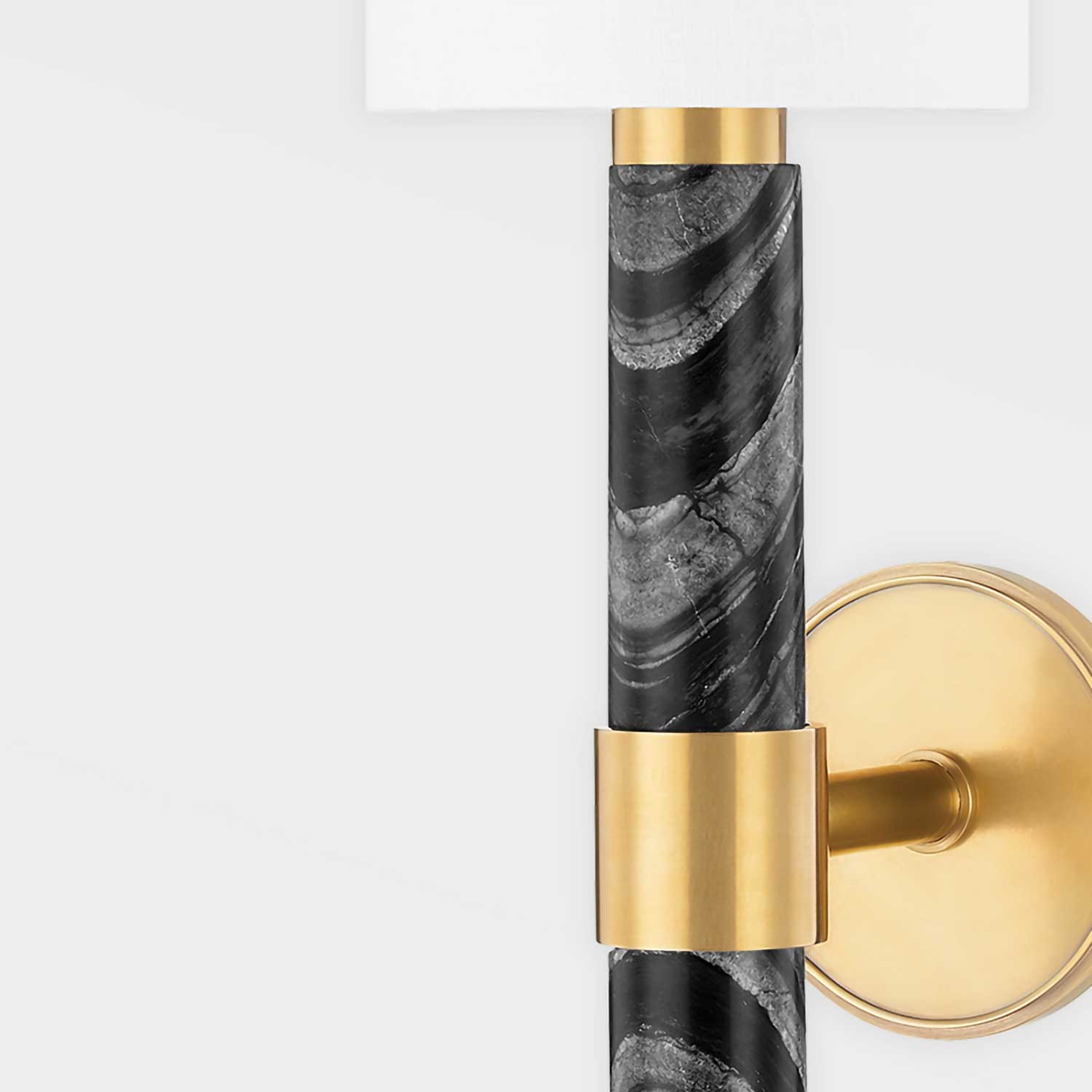 Solstice - Aplique de pared en mármol negro y latón diseño