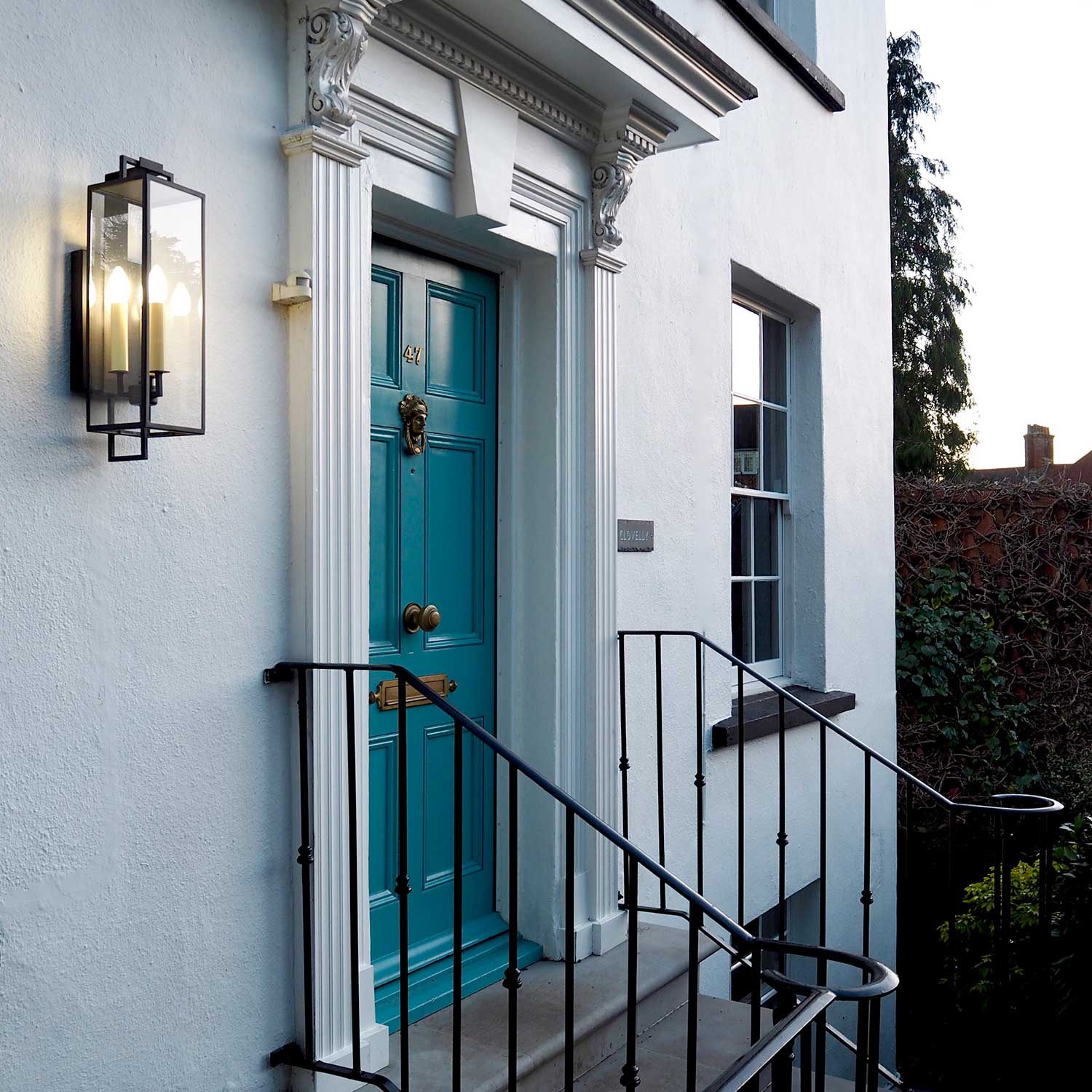 Beckham - Aplique de pared de hierro forjado exterior antiguo