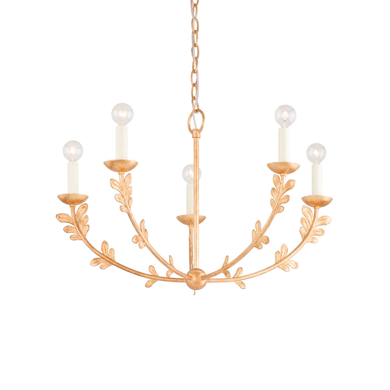 Florian - Gran candelabro dorado en metal chapado en hojas de oro