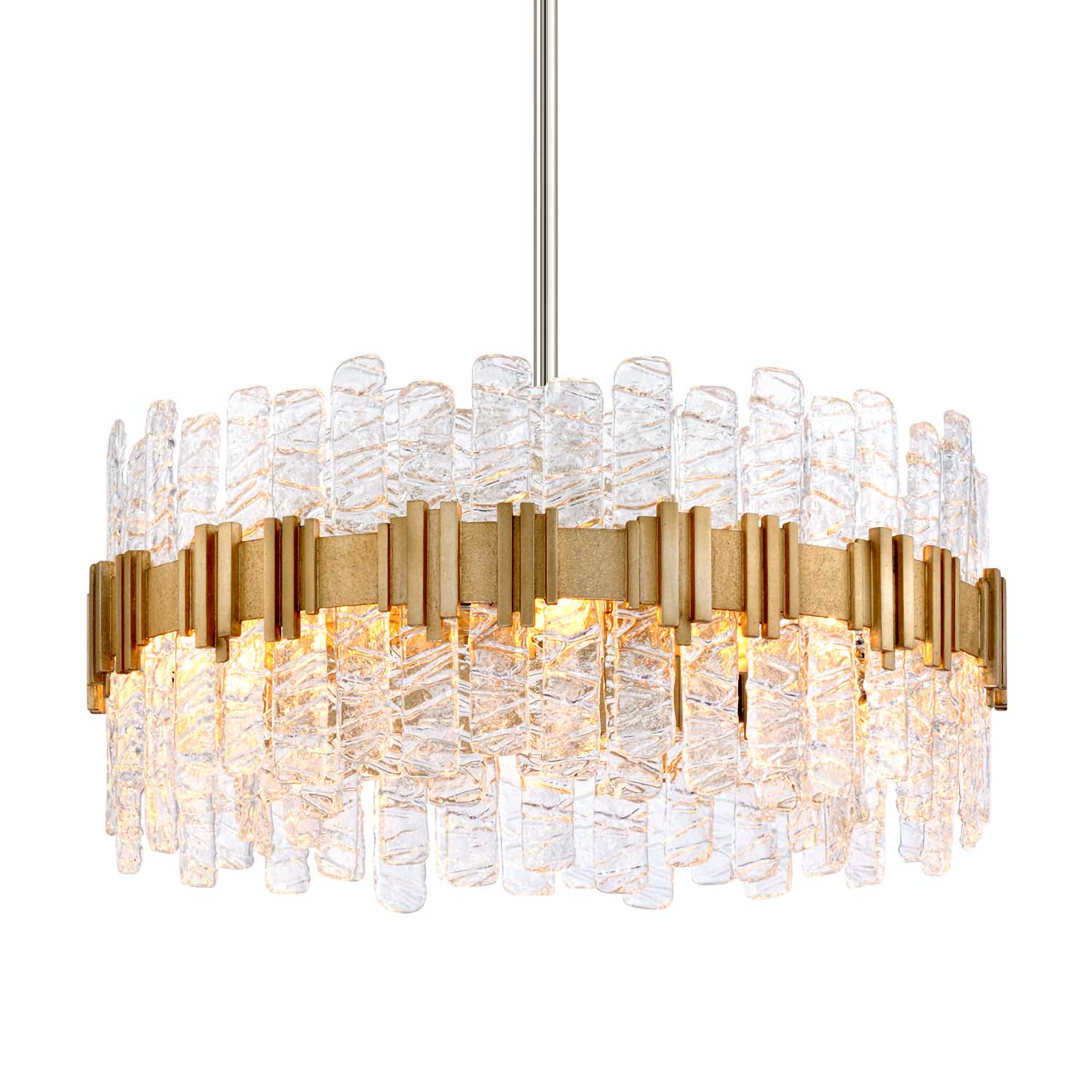 Ciro – Italienischer Designer-Kronleuchter aus Gold und Glas für ein luxuriöses Wohnzimmer