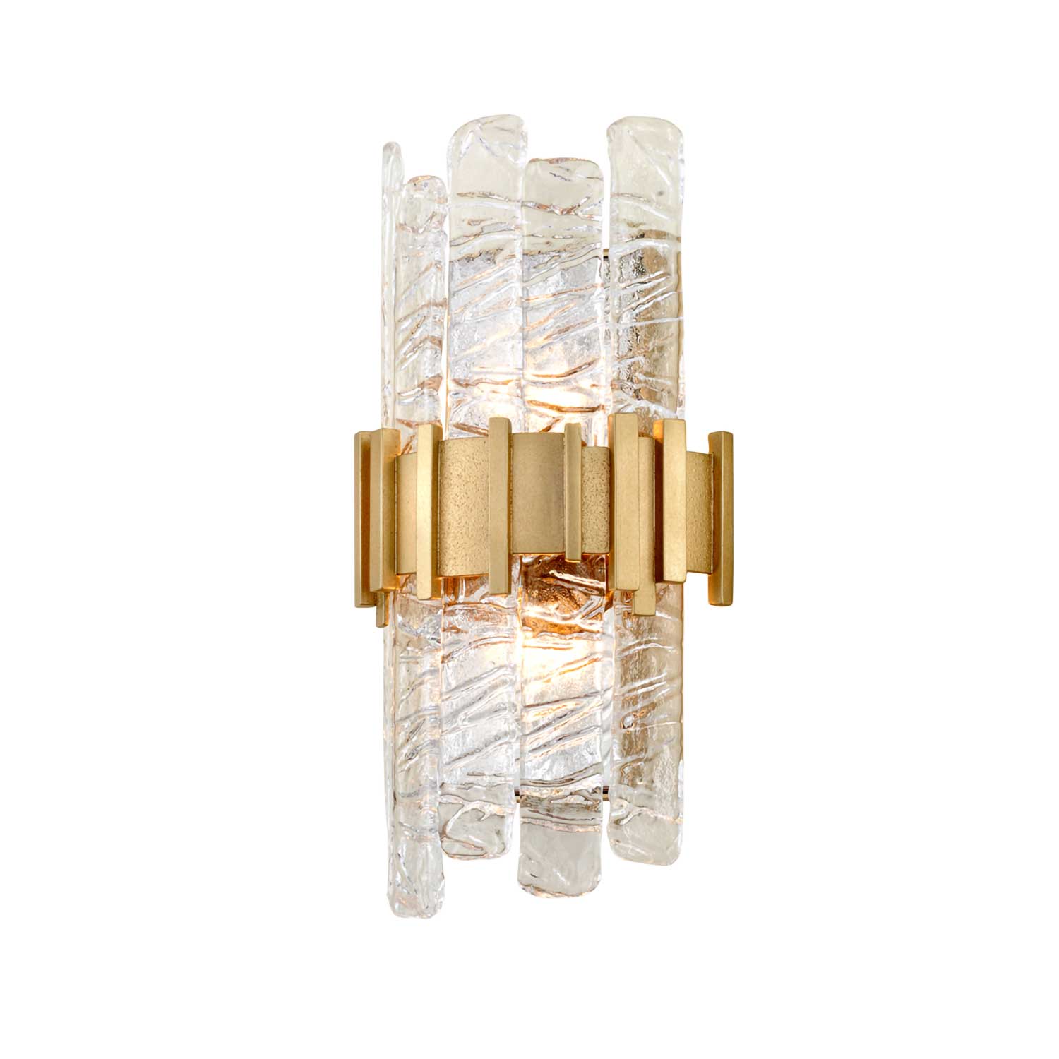 Ciro - Wandlampe goldfarben und italienisches Designglas