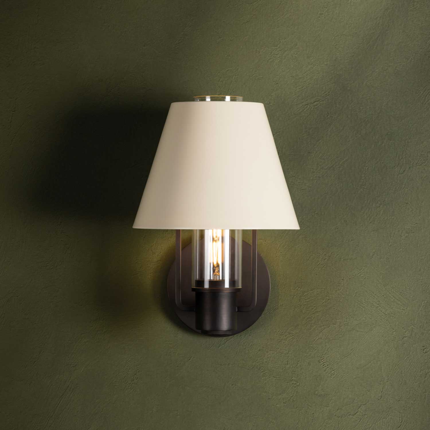 Kindle - Industrial wall sconce in brass or bronze