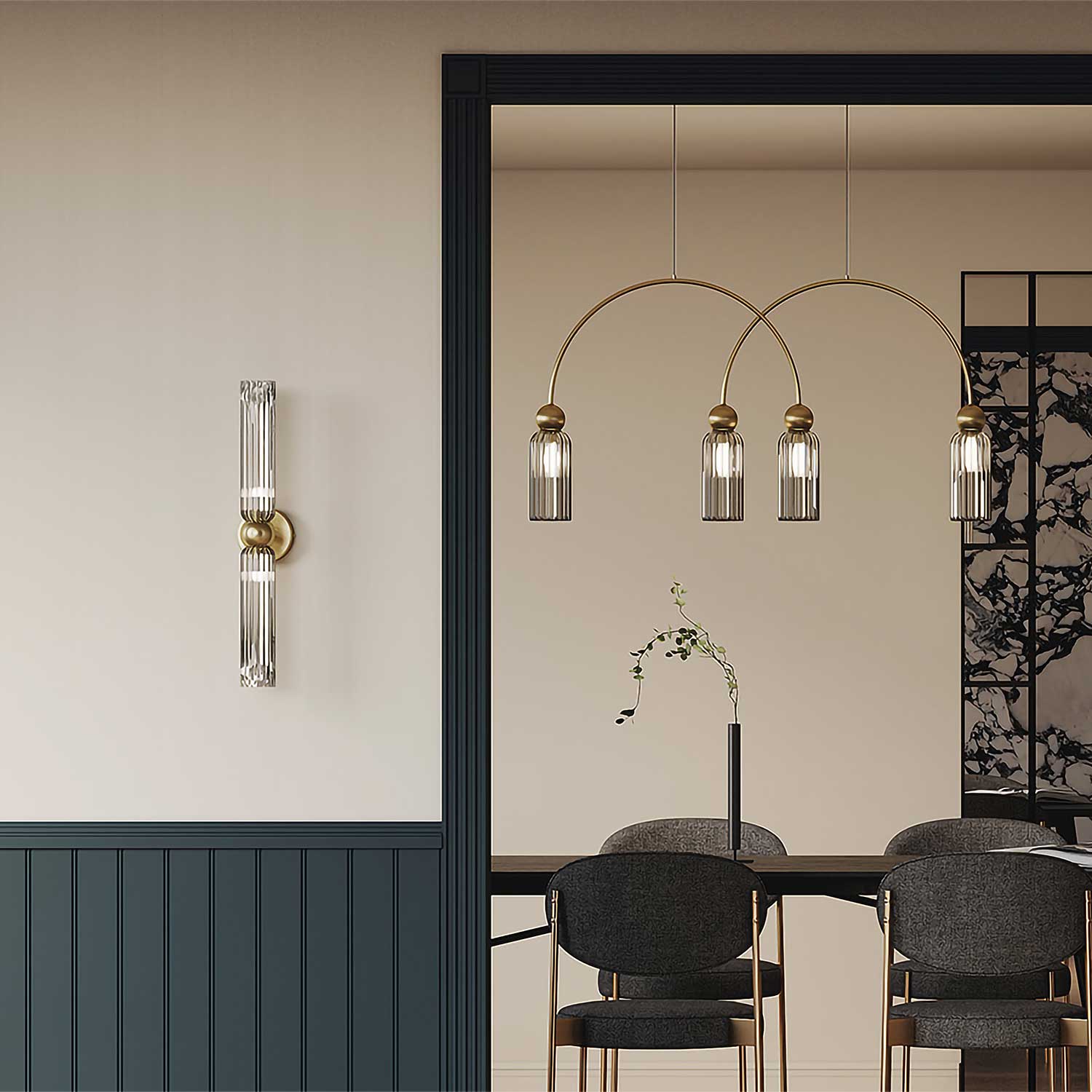 Antic - Art deco wall sconce in designer glass