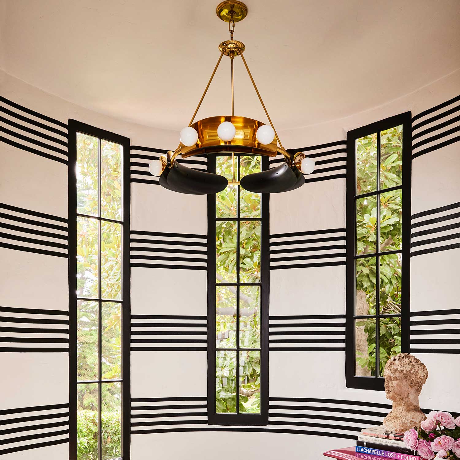 Hopper - Lámpara colgante industrial negra y dorada para salón